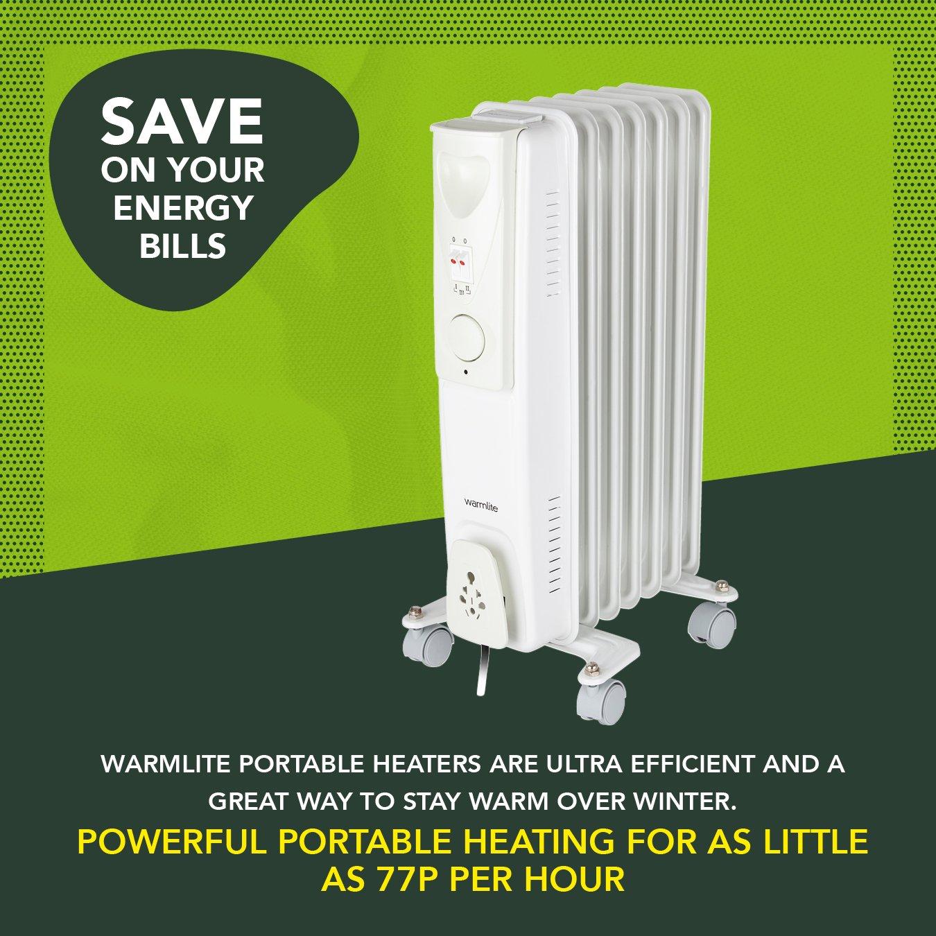 White - Warmlite - 1500W Oil Filled Radiator White - 4