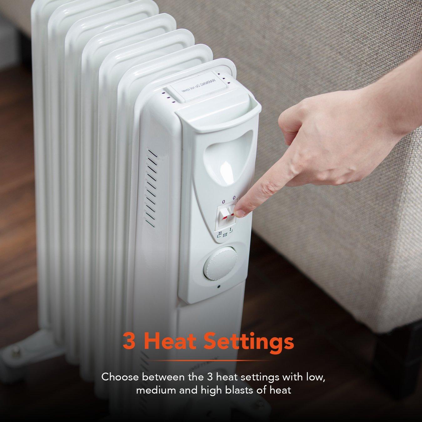 White - Warmlite - 1500W Oil Filled Radiator White - 5