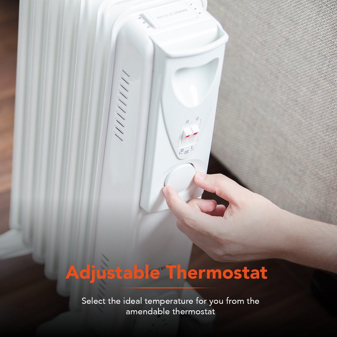 White - Warmlite - 1500W Oil Filled Radiator White - 6