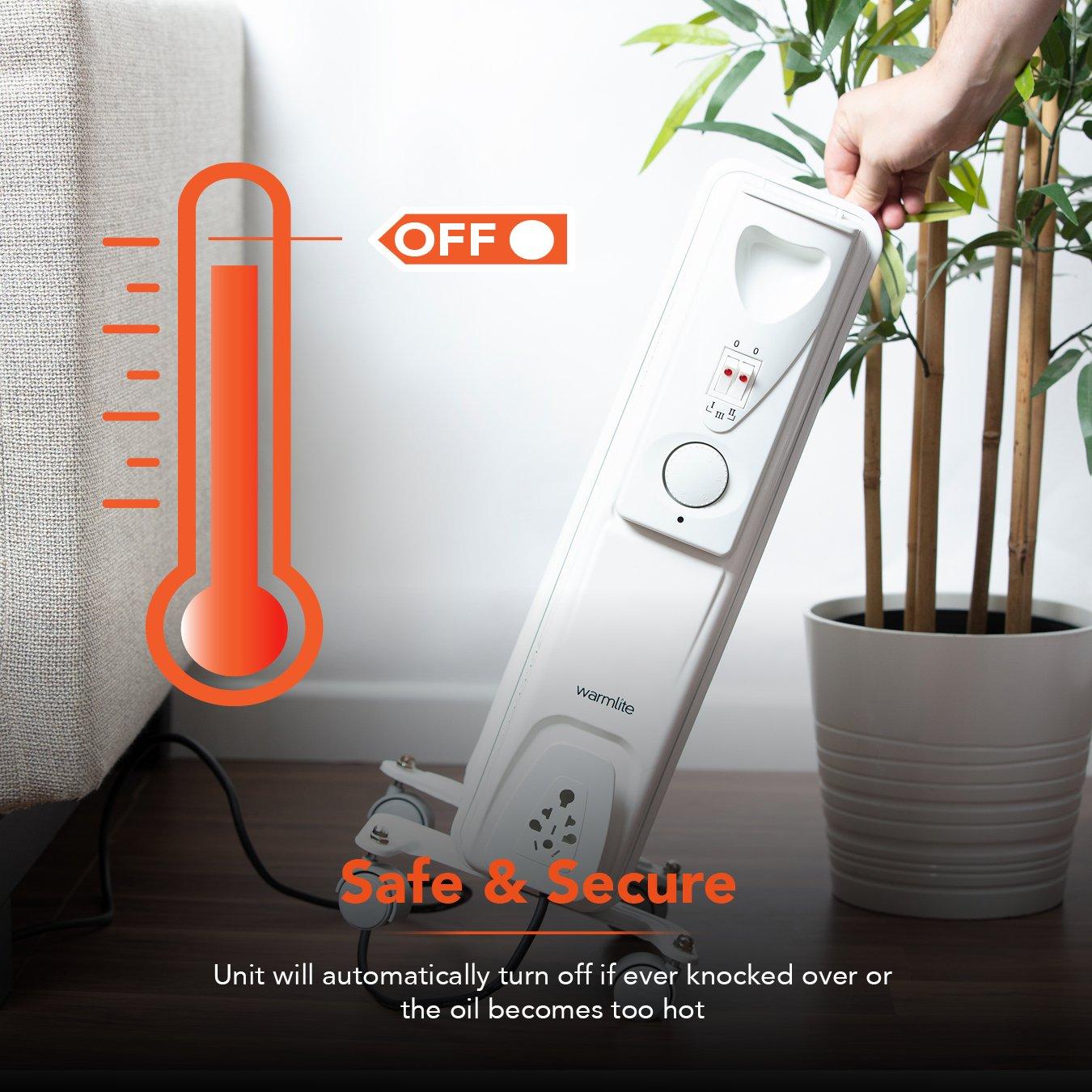 White - Warmlite - 1500W Oil Filled Radiator White - 7