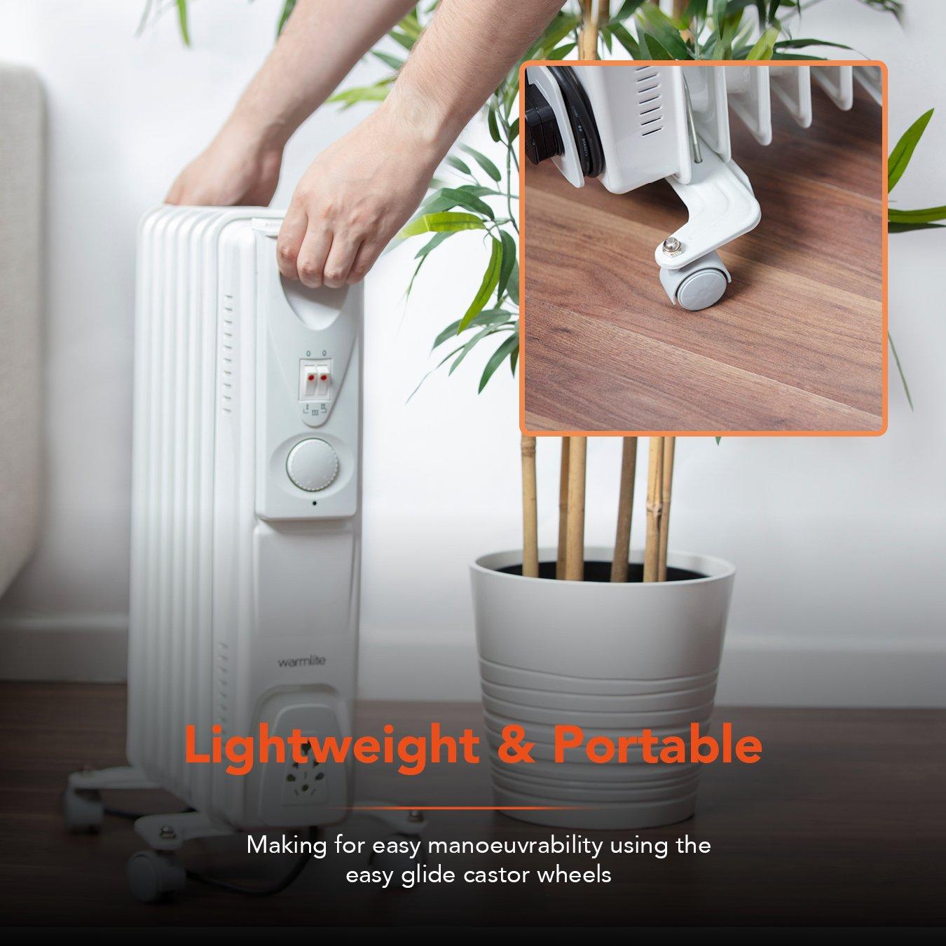 White - Warmlite - 1500W Oil Filled Radiator White - 8