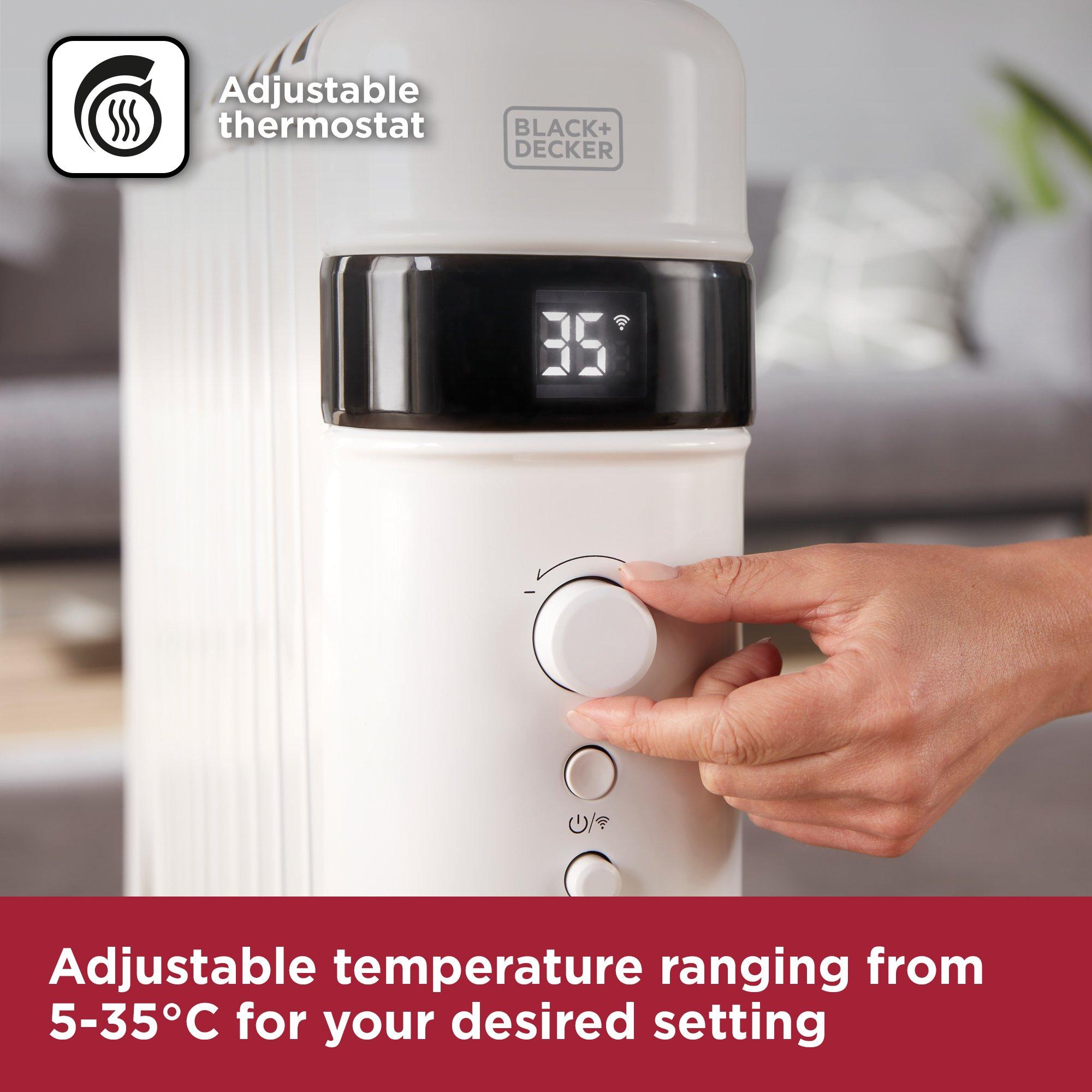 White - Black and Decker - 2.5KW Digital Oil Free Radiator 24 Hour Weekly Tim - 6