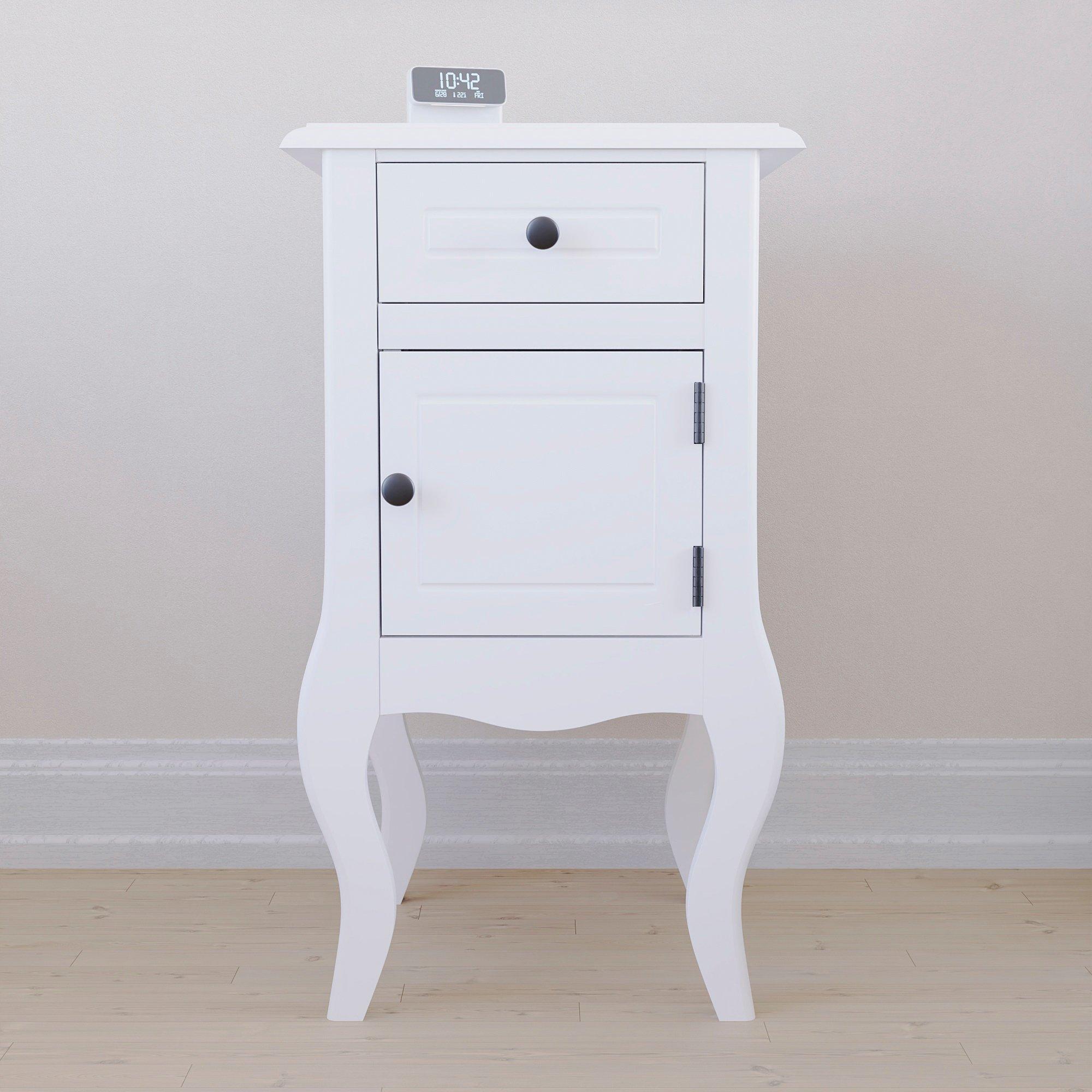 White - Lassic - Nishano 1 Drawer 1 Door Bedside Cabinet Set of 2 - 5