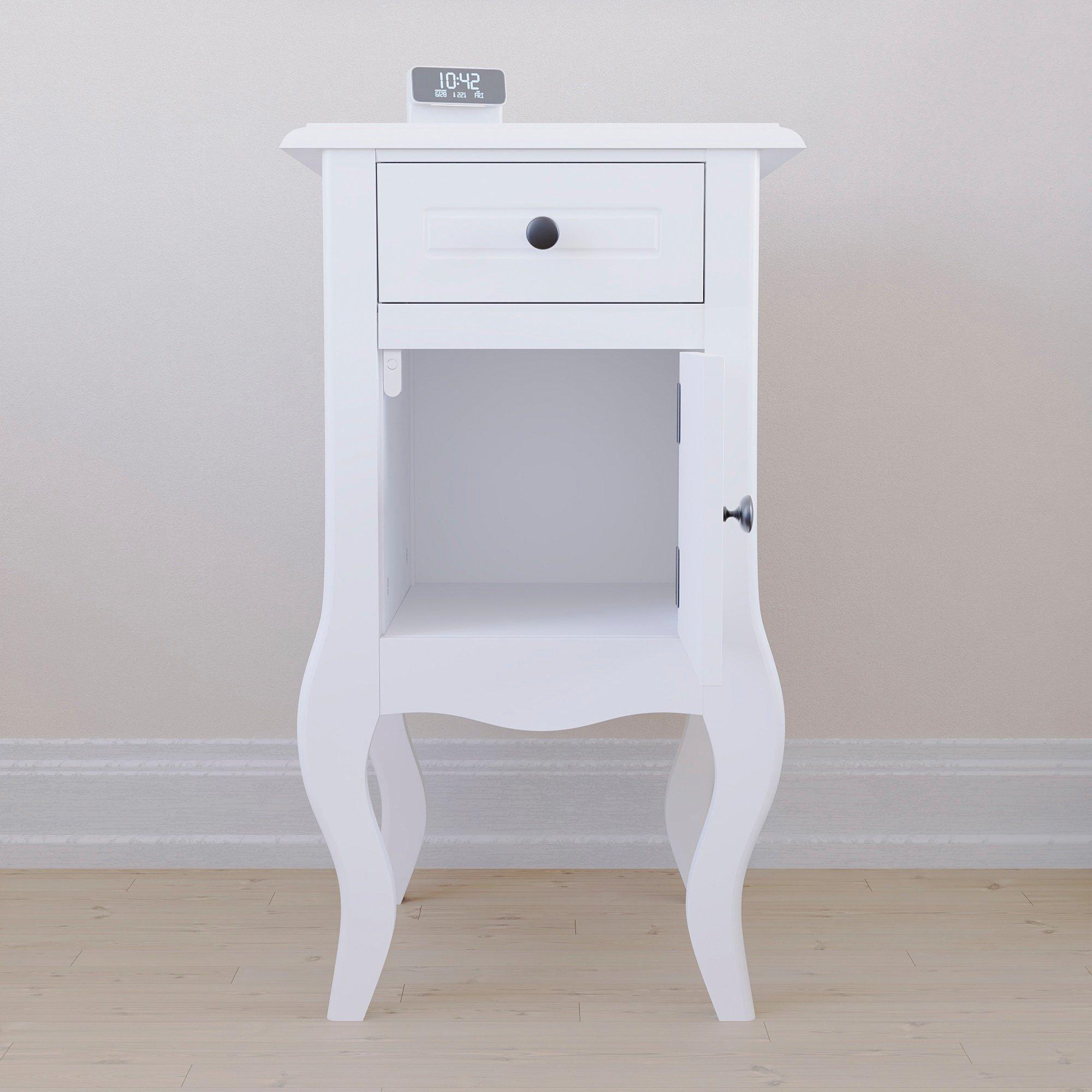 White - Lassic - Nishano 1 Drawer 1 Door Bedside Cabinet Set of 2 - 7