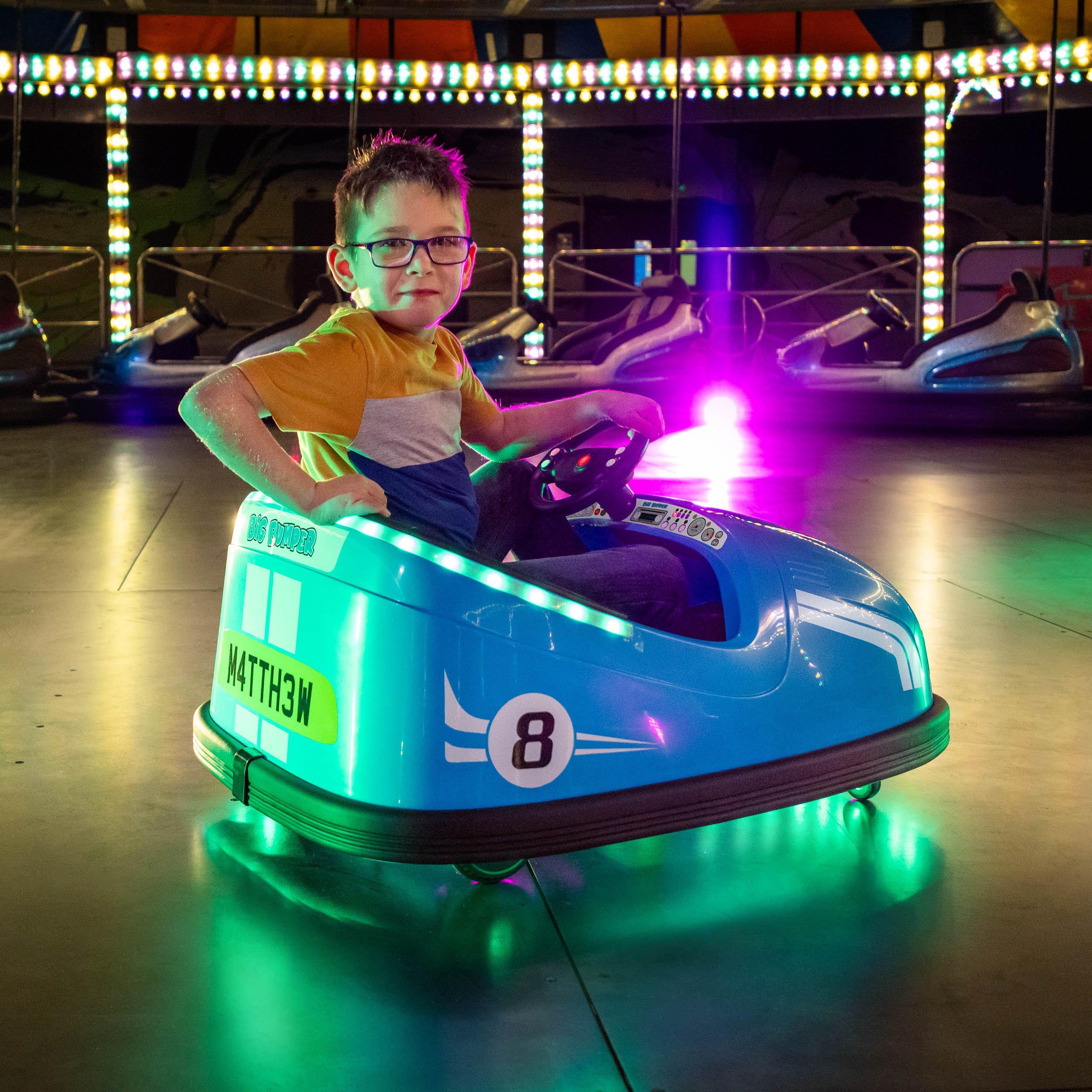 Blue - Xootz - Big Bumper 2 Seater Kids Electric Bumper Car Blue - 6