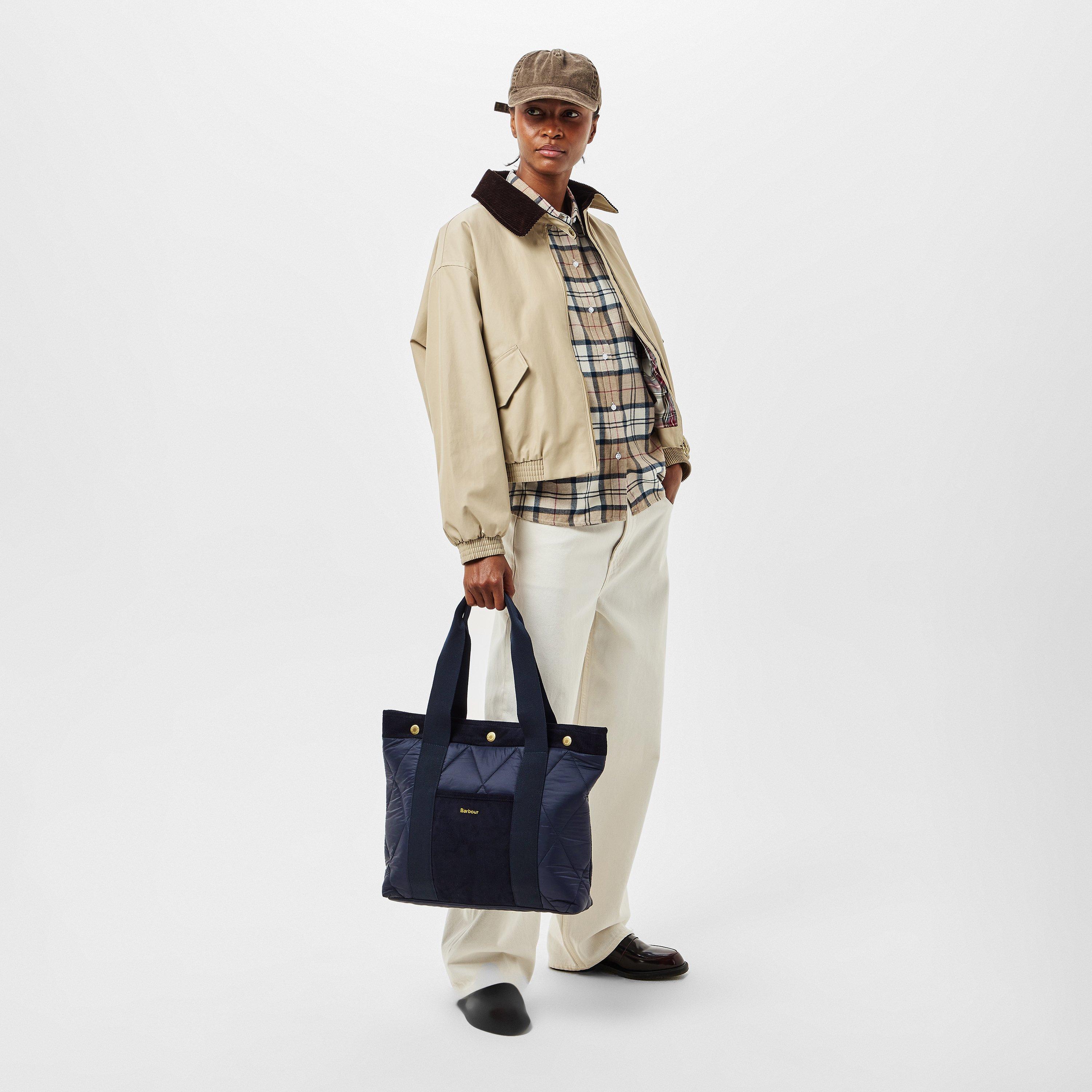 Navy - Barbour - Healy Quilted Tote Bag - 6