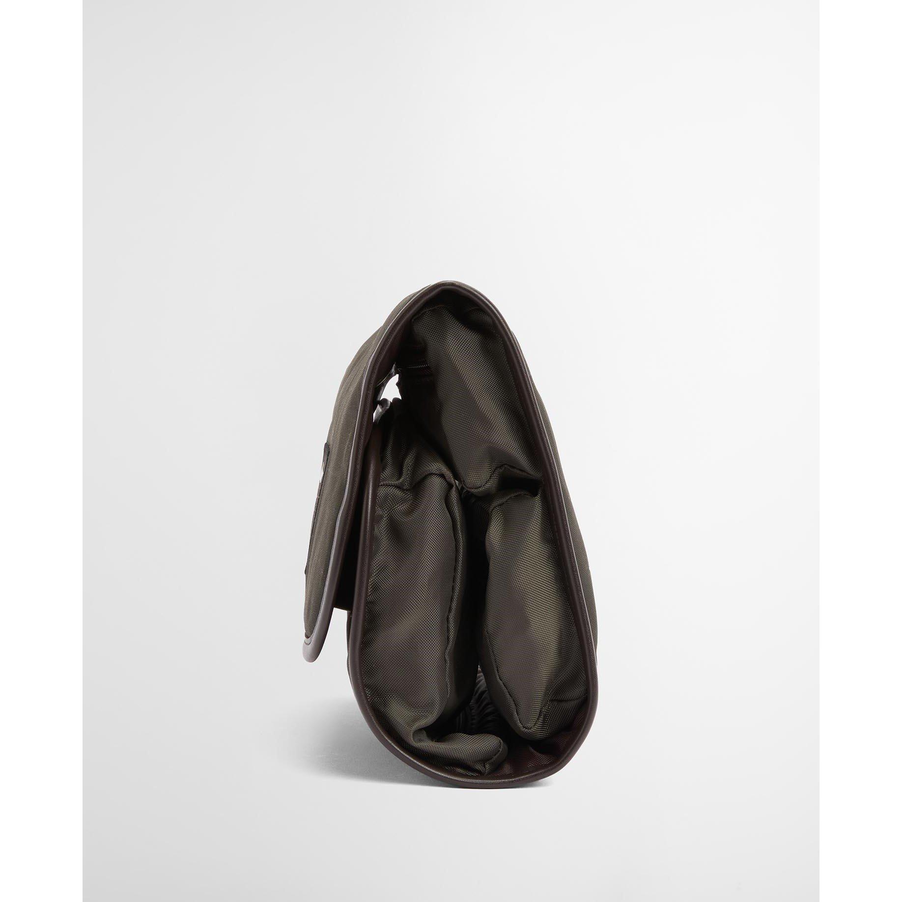 Olive/Beacon - Barbour - Mens Wax Hanging Washbag - 7