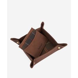 Barbour Barbour Leather Valet Tray And Card Holder Gift Set