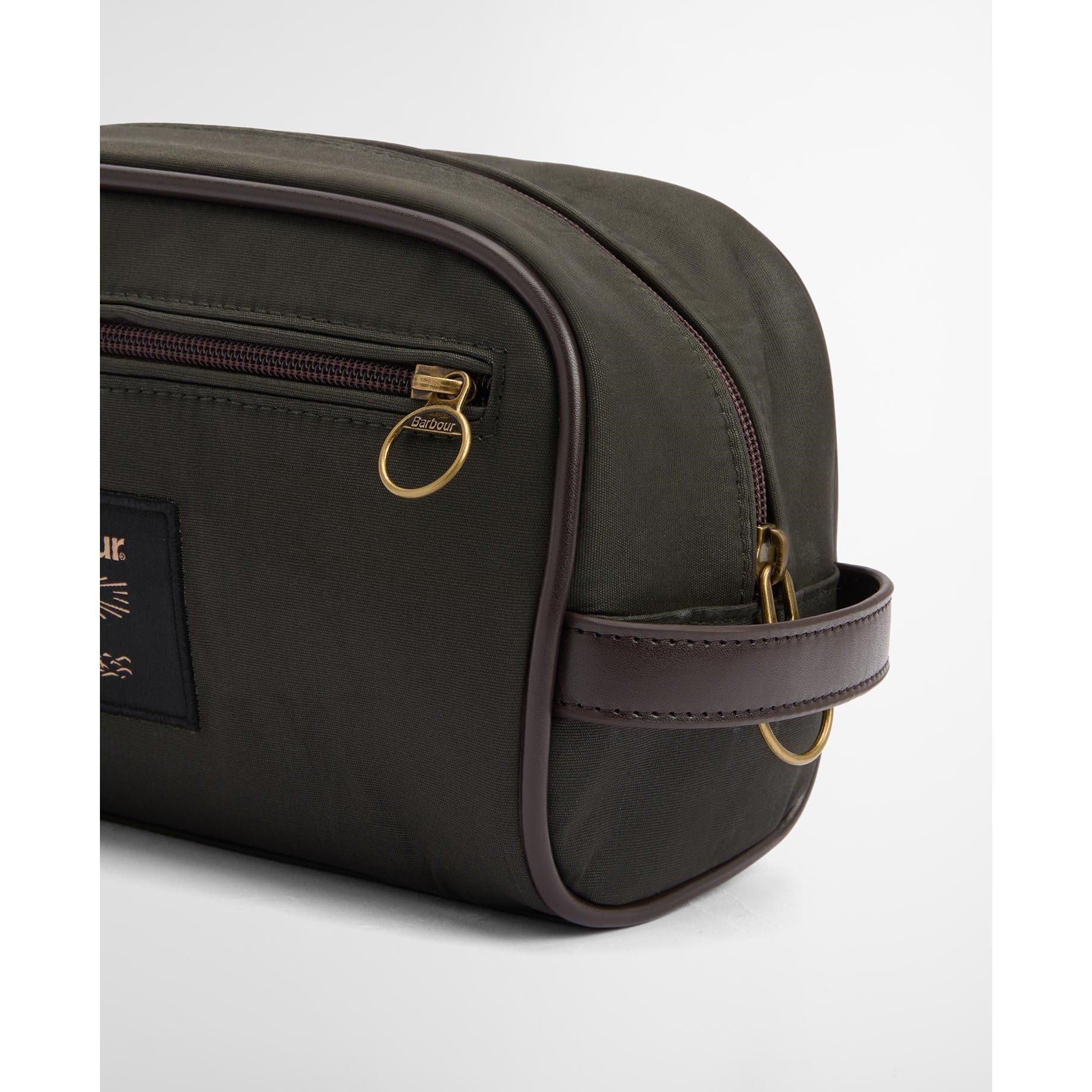 Olive/Beacon - Barbour - Men's Wax Wash Bag - 4