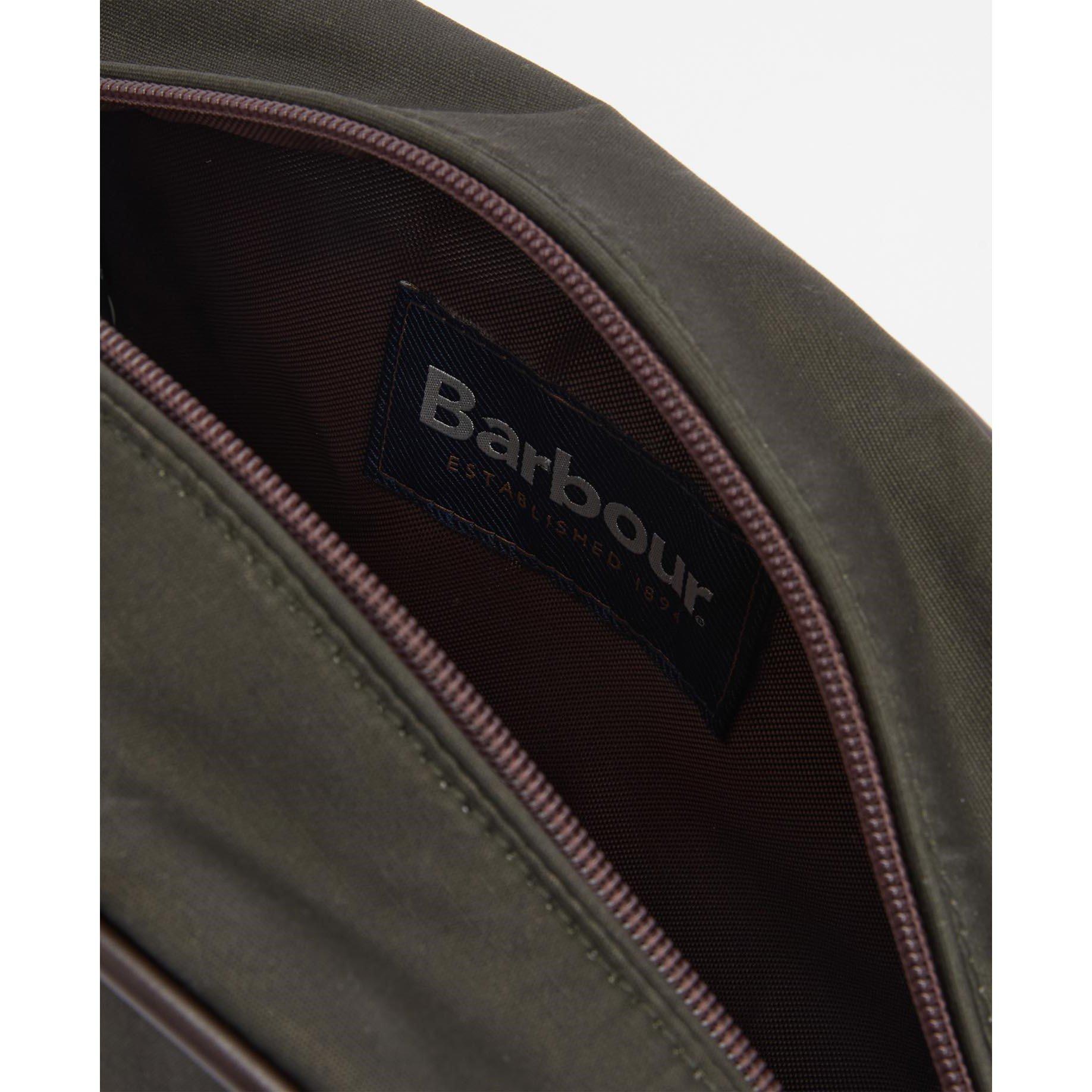 Olive/Beacon - Barbour - Men's Wax Wash Bag - 5