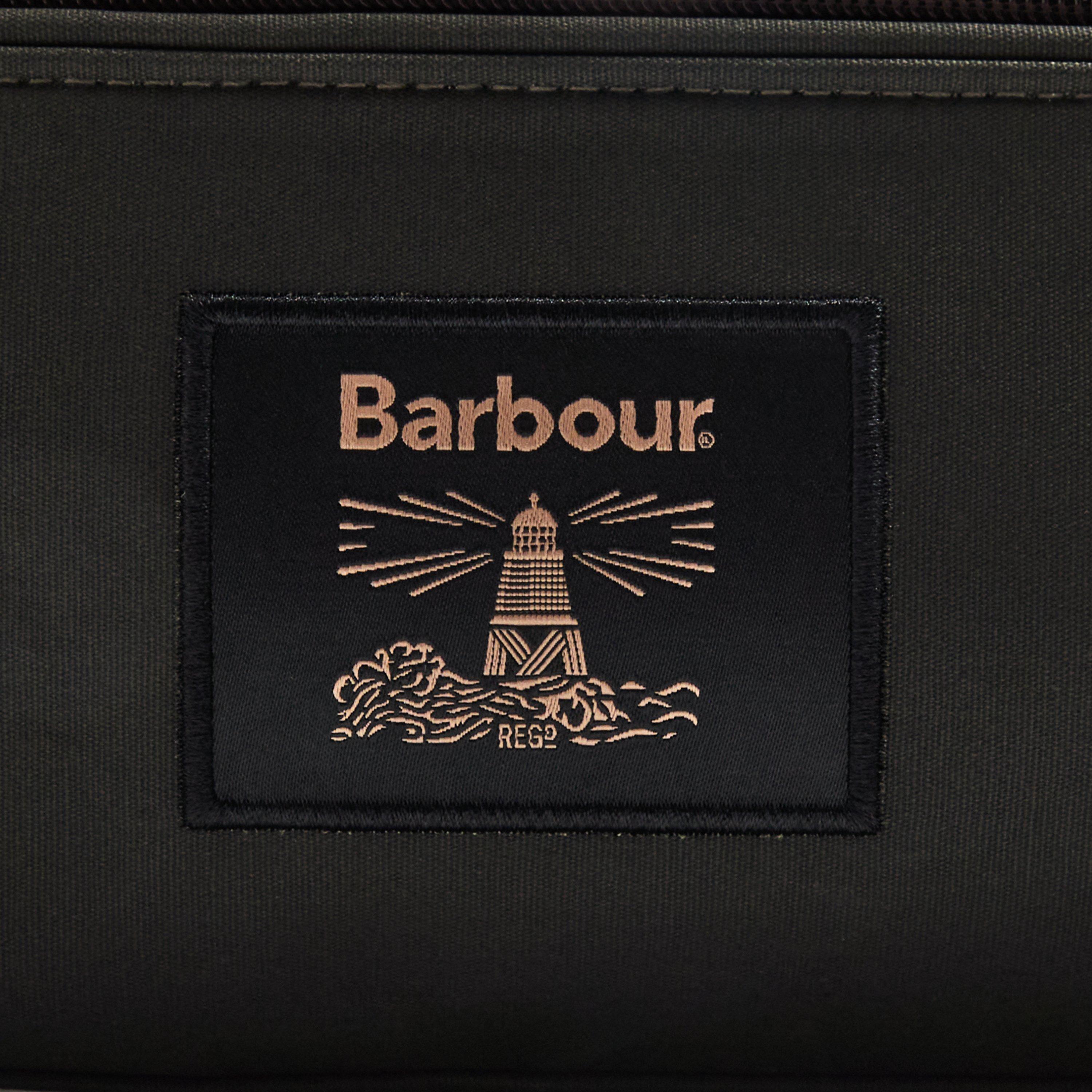 Olive/Beacon - Barbour - Waxed Water Resistant Wash Bag - 3