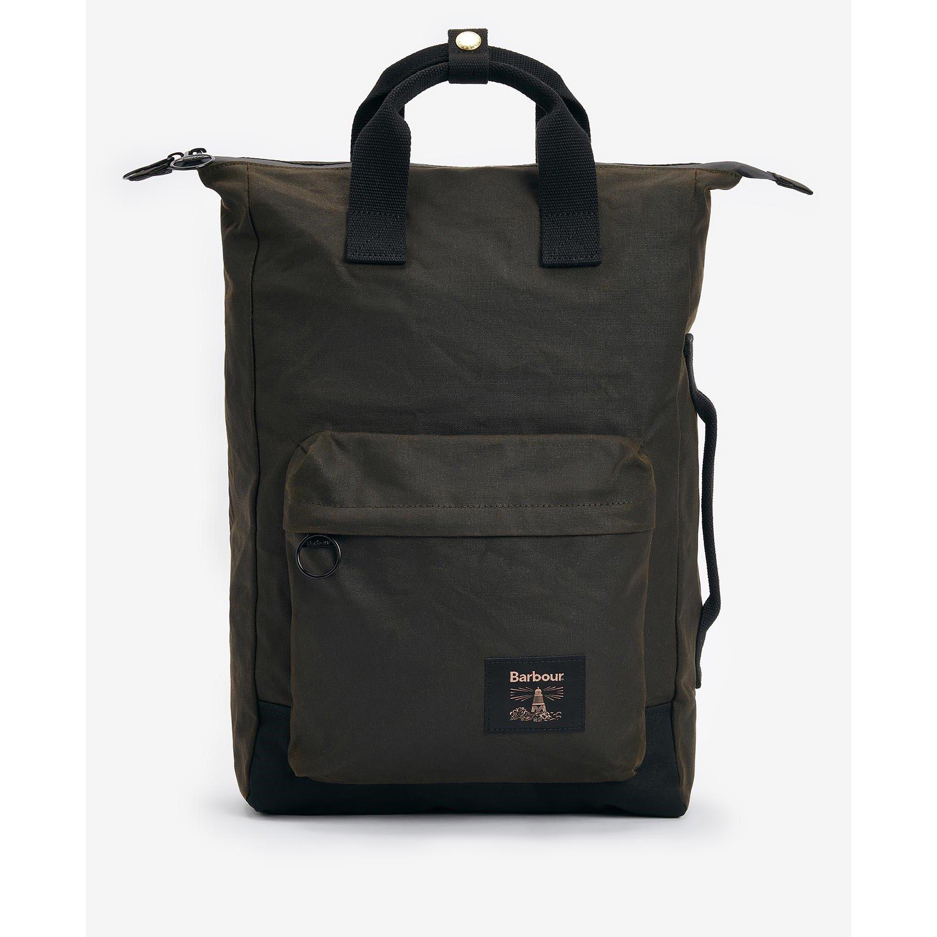 Barbour Field Waxed Backpack - Olive/Beacon