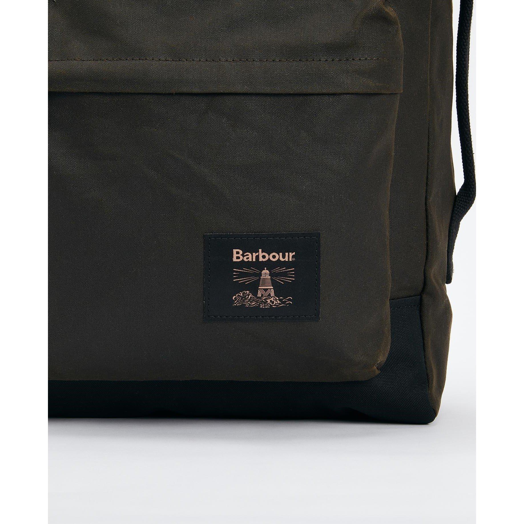 Olive/Black - Barbour - Field Waxed Backpack - 3