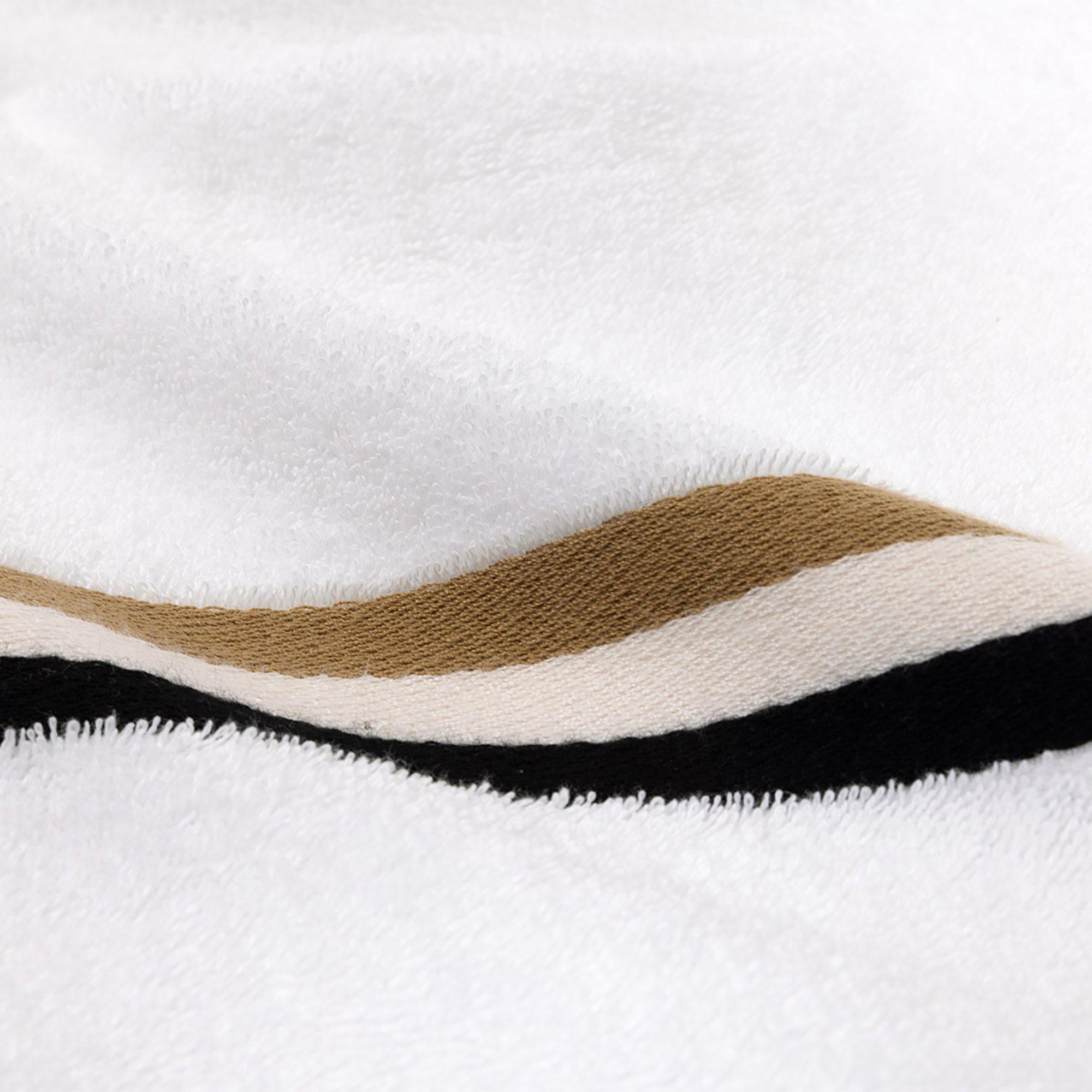 White - Boss Home - Bath Towel with Stripe Detail - 3