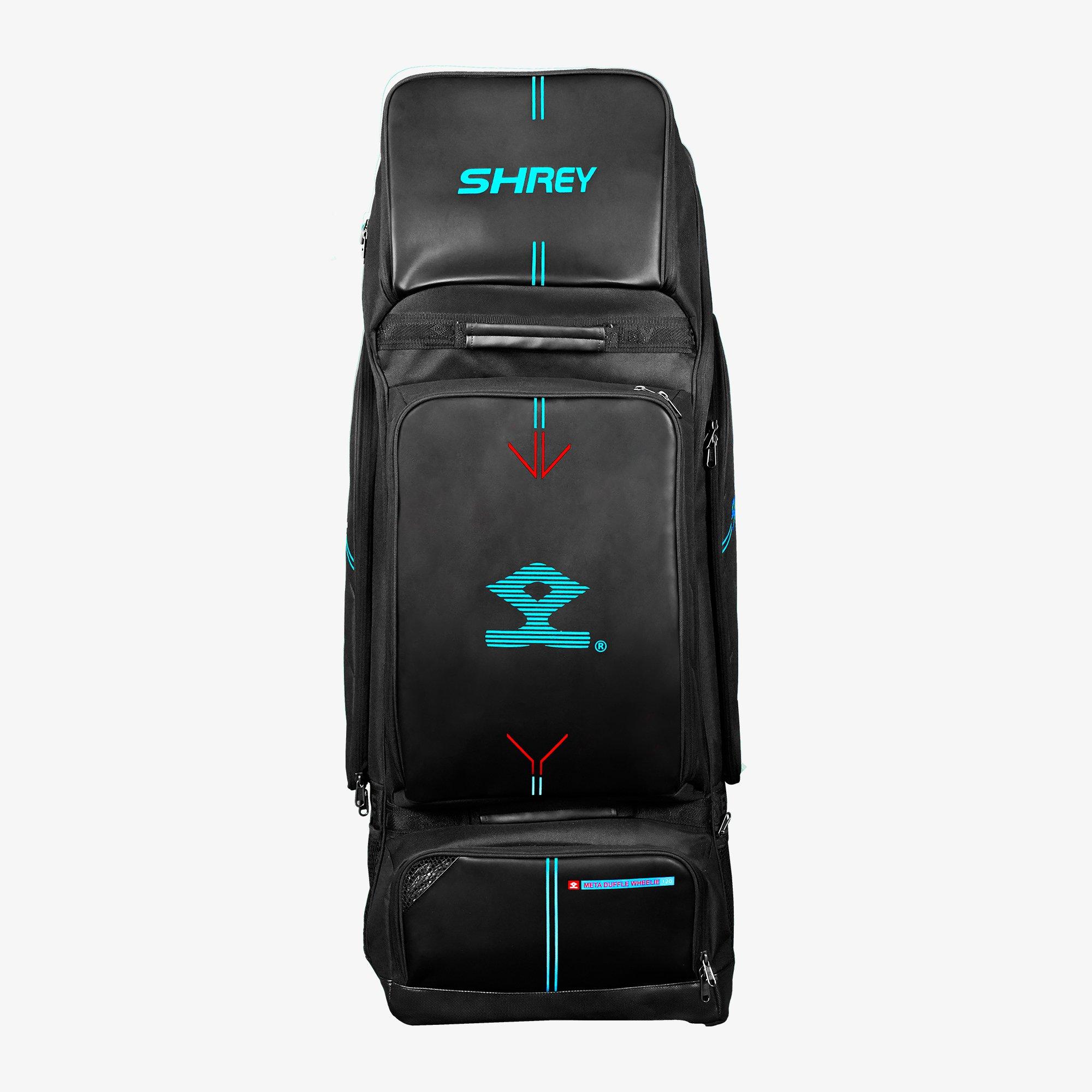Black - Shrey - Meta Duffle Wheelie 120 Cricket Bag Sn00 - 1