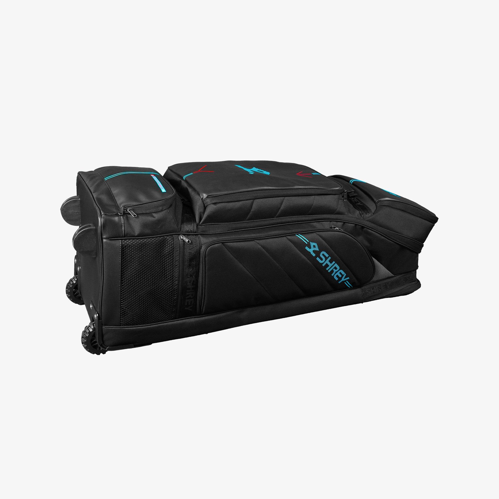 Black - Shrey - Meta Duffle Wheelie 120 Cricket Bag Sn00 - 7