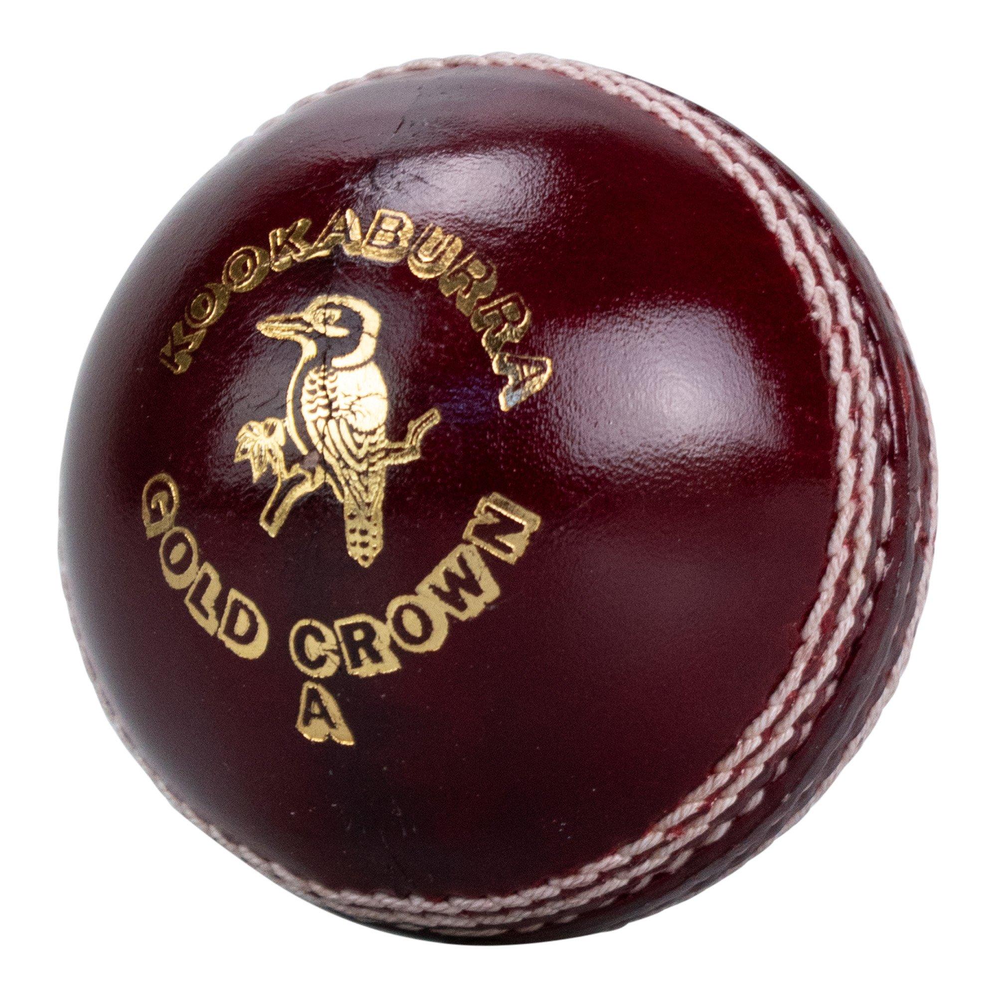 Red- - Kookaburra Sport - Kookaburra Gold Crown Leather Cricket Ball - Adult Mens Size - 1