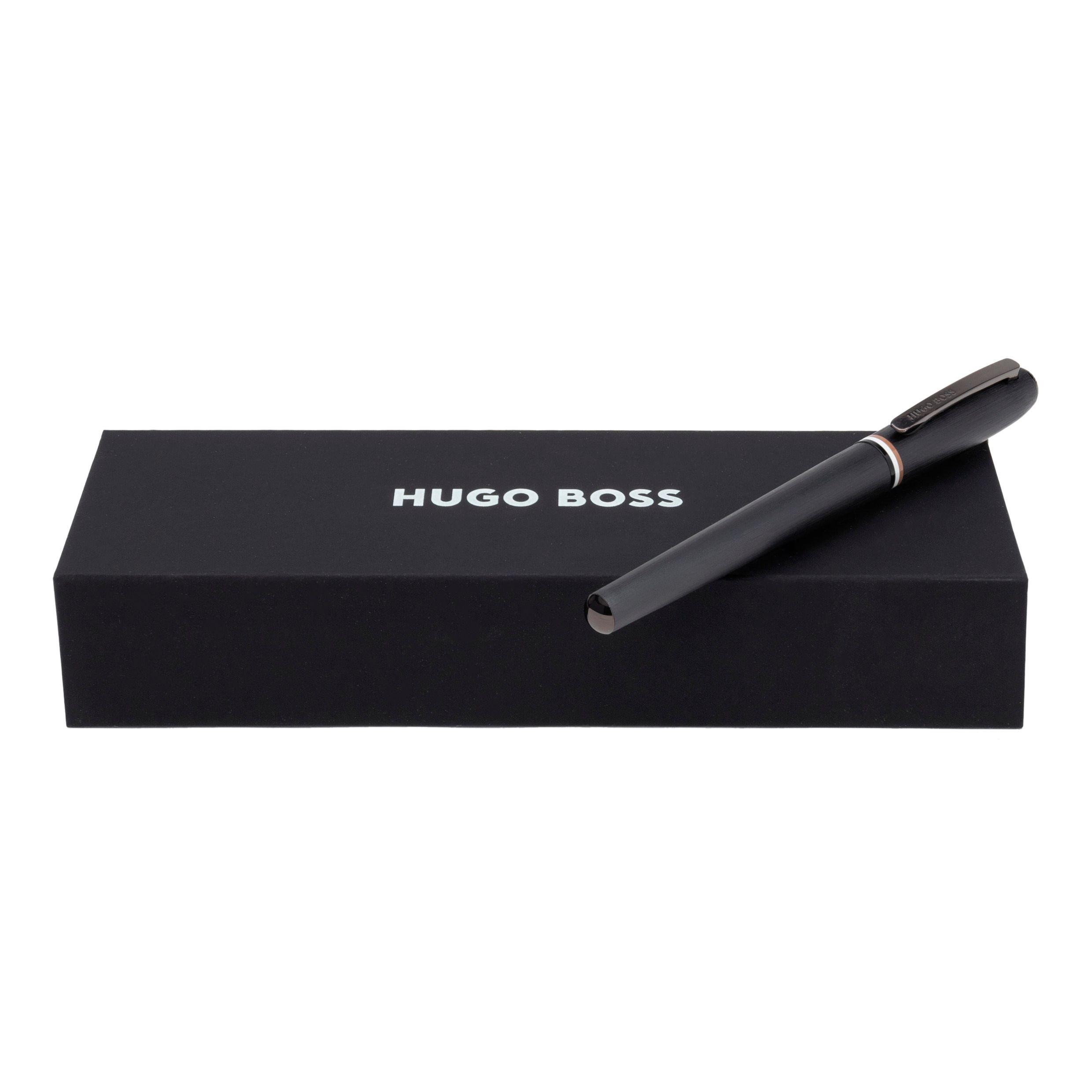 Black - Boss - Men's Rollerball Pen Contour Iconic Brushed Aluminium - 2