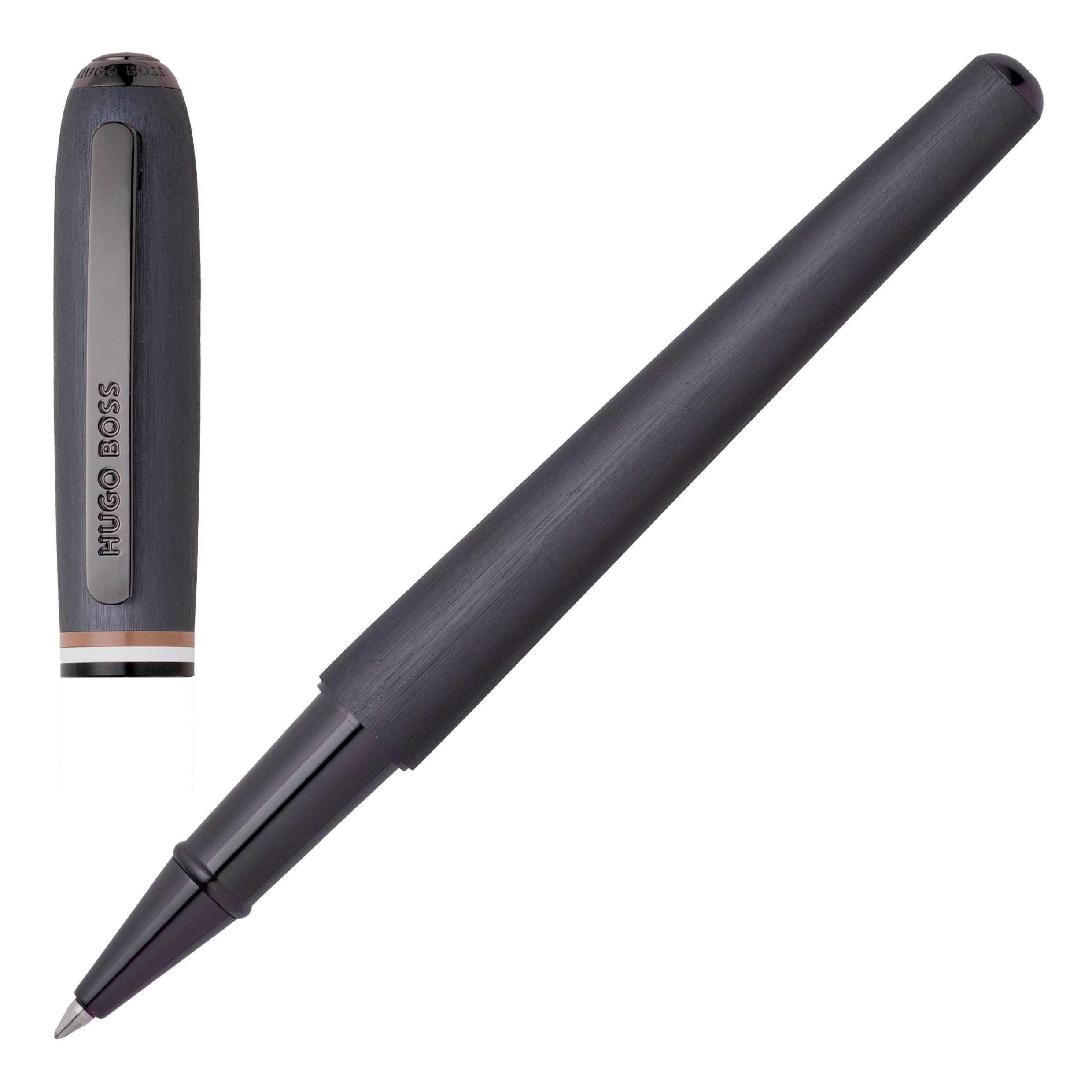 Black - Boss - Men's Rollerball Pen Contour Iconic Brushed Aluminium - 5