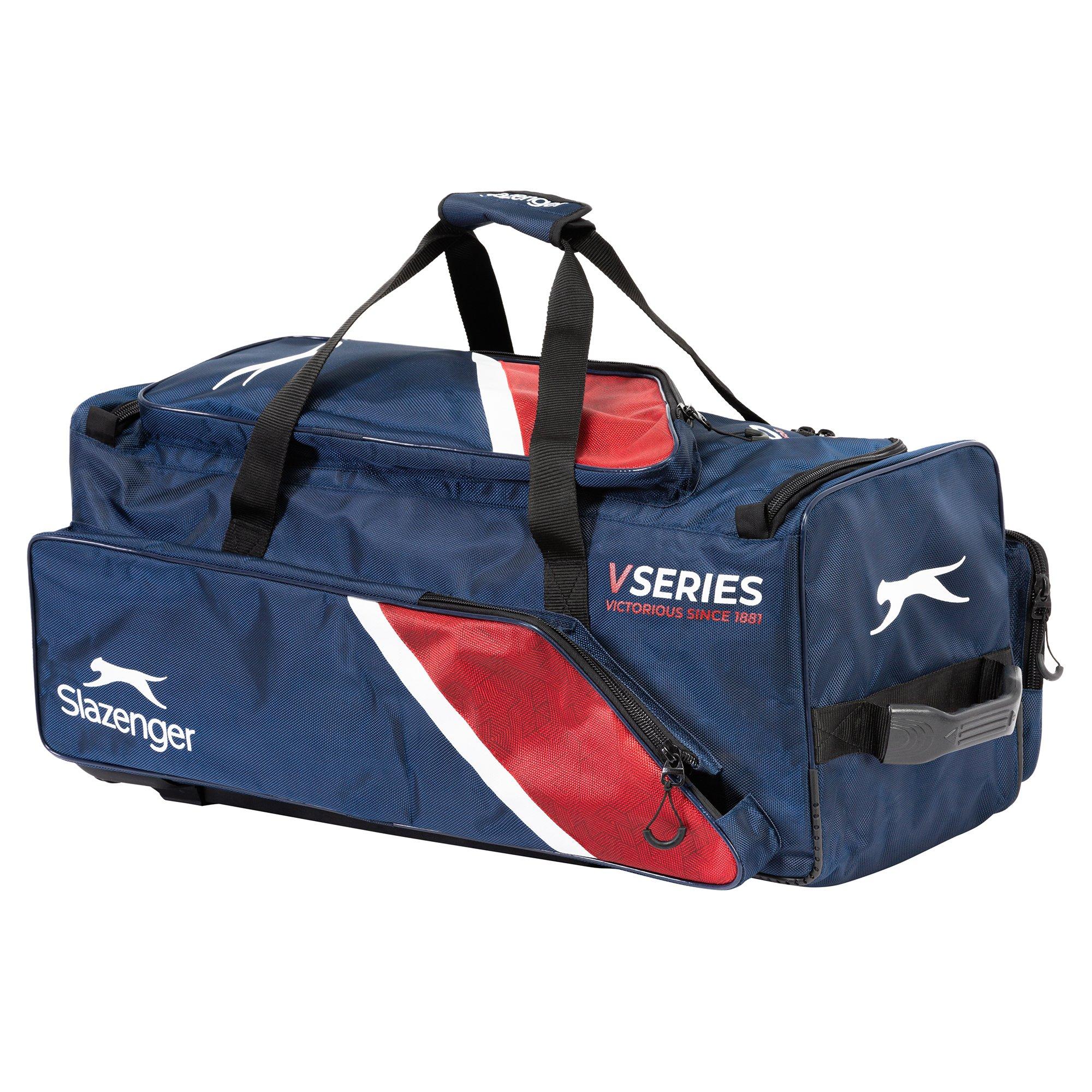 Navy/Red - Slazenger - V60 Wheelie Cricket Bag - 1