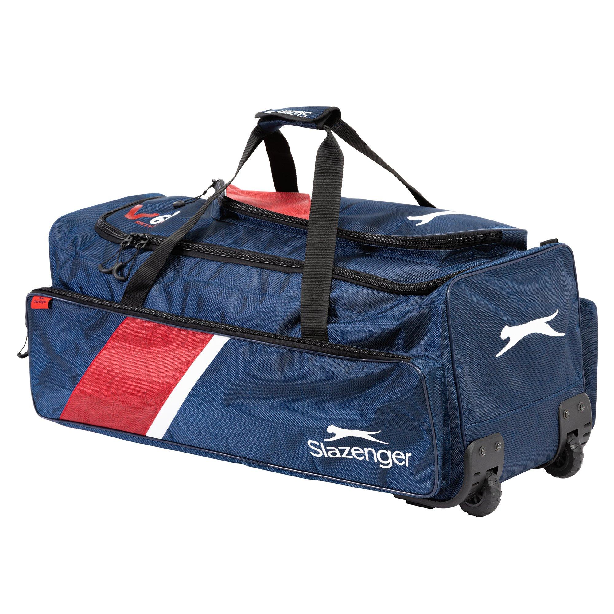 Navy/Red - Slazenger - V60 Wheelie Cricket Bag - 2