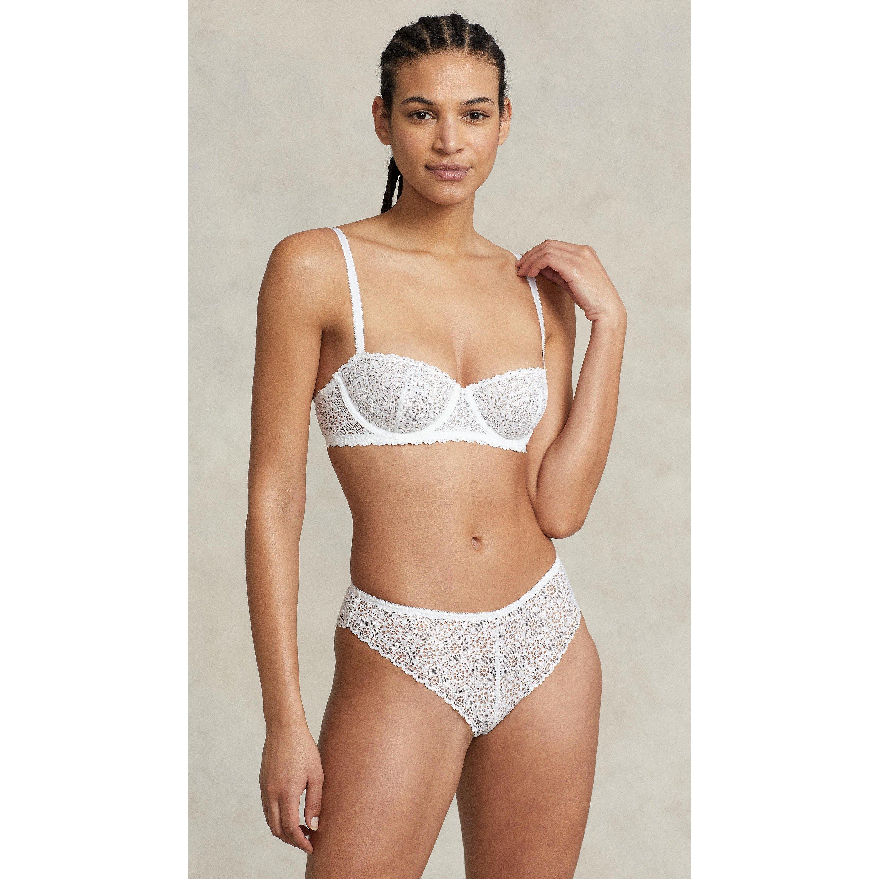 White Cloud - Polo Ralph Lauren - Women's Eyelet Low Rise Tanga Brazilian Brief - 2