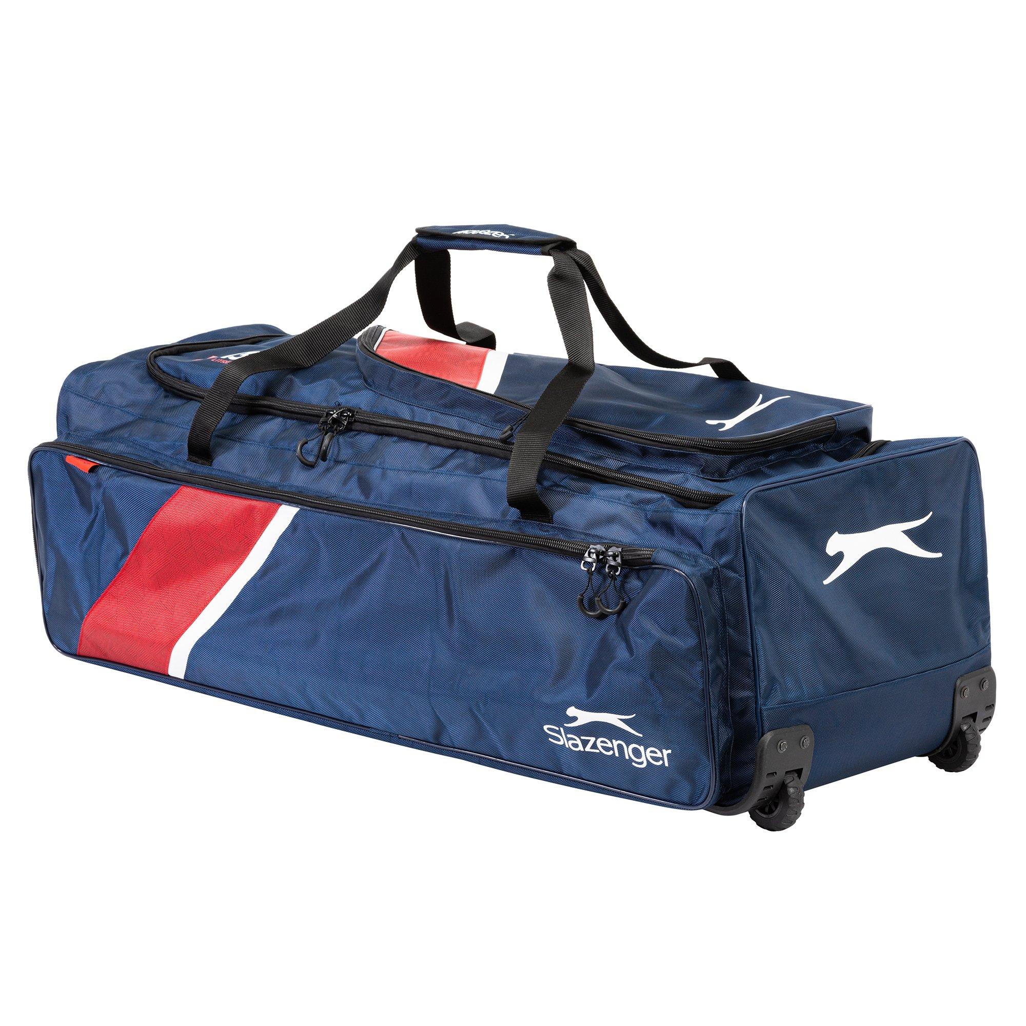 Navy/Red - Slazenger - Adults Slaz Wheeled Holdall - 2