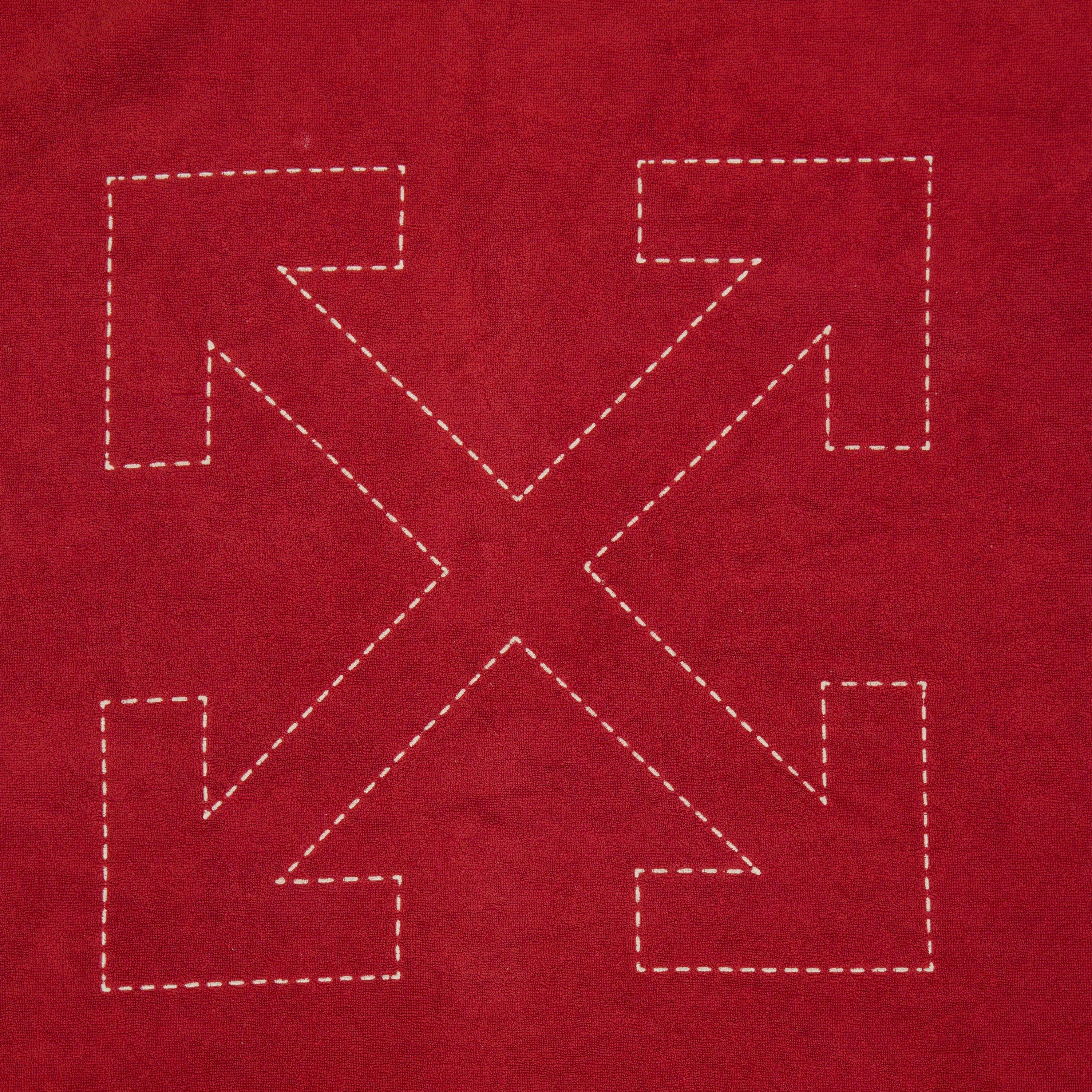 Red/Beige - Off White - Towel Set - 2