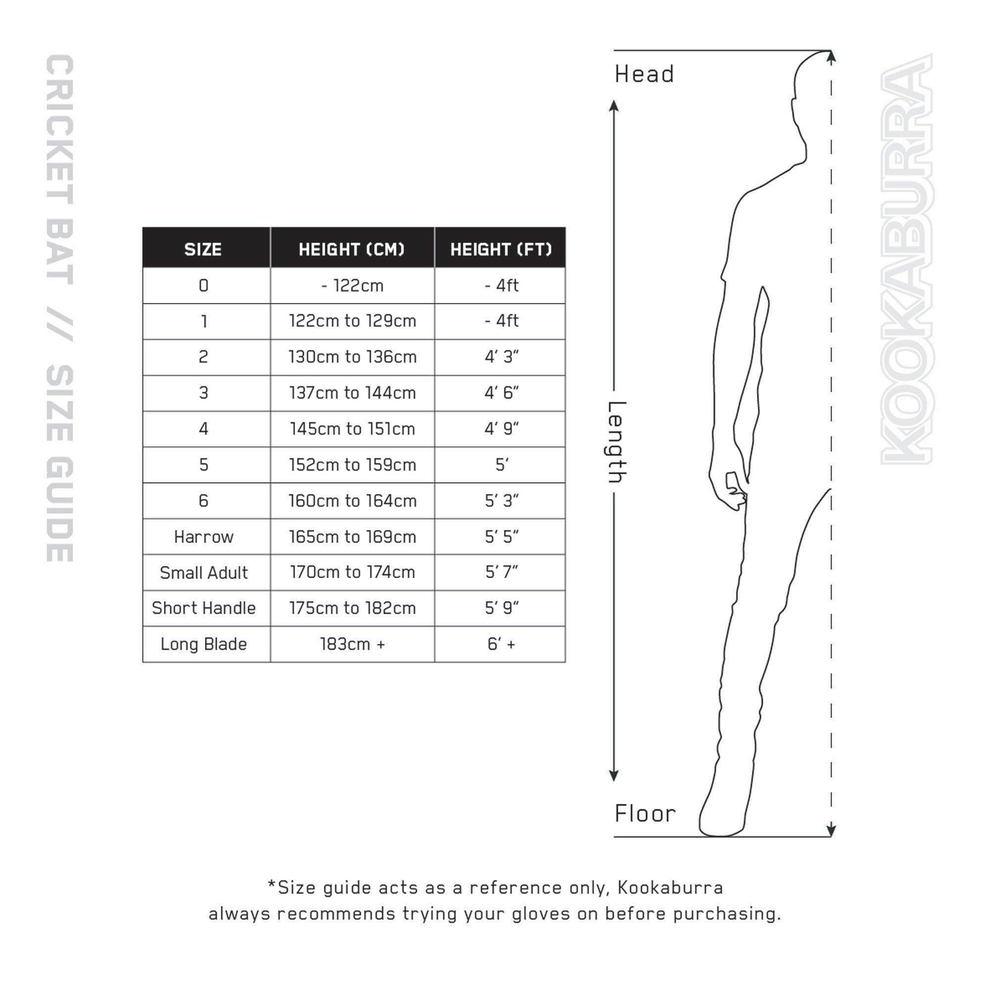 Blue - Kookaburra Sport - Rapid 1000 Cricket Bat - Junior Sizes Harrow & 6 - 4