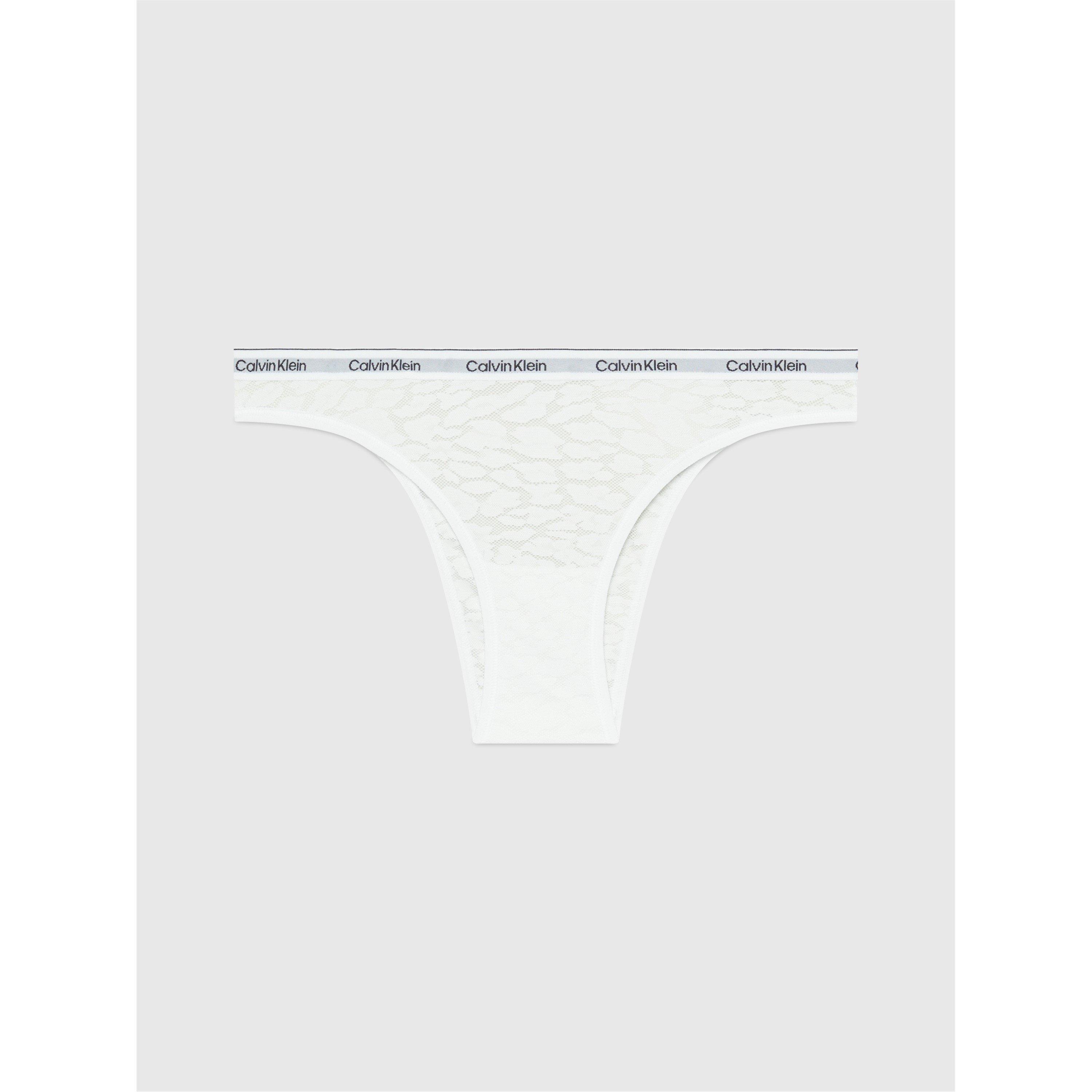 White - Calvin Klein - Lace Brazilian Thong - 4