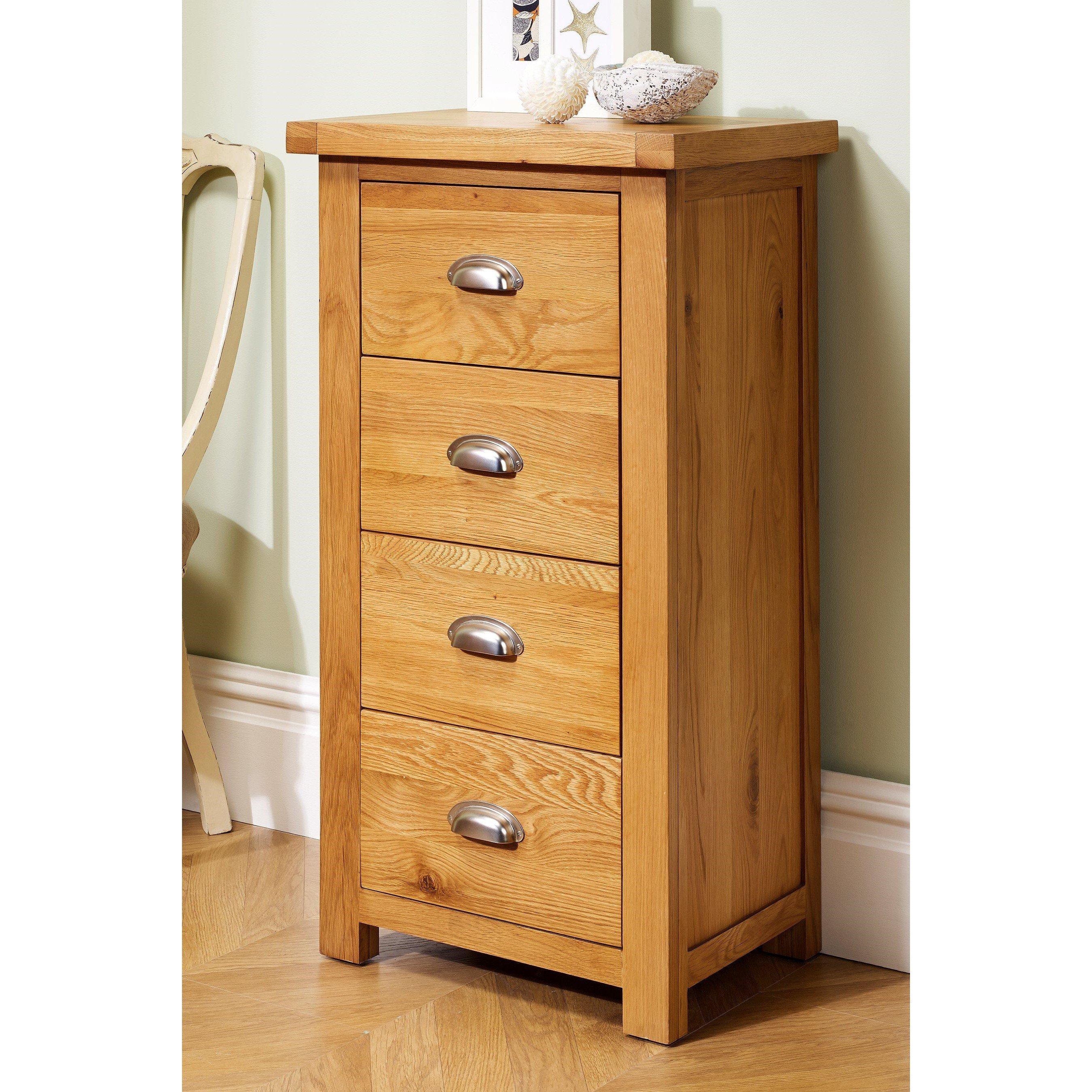Birlea  Woburn 4 Drawer Narrow Chest - Oak