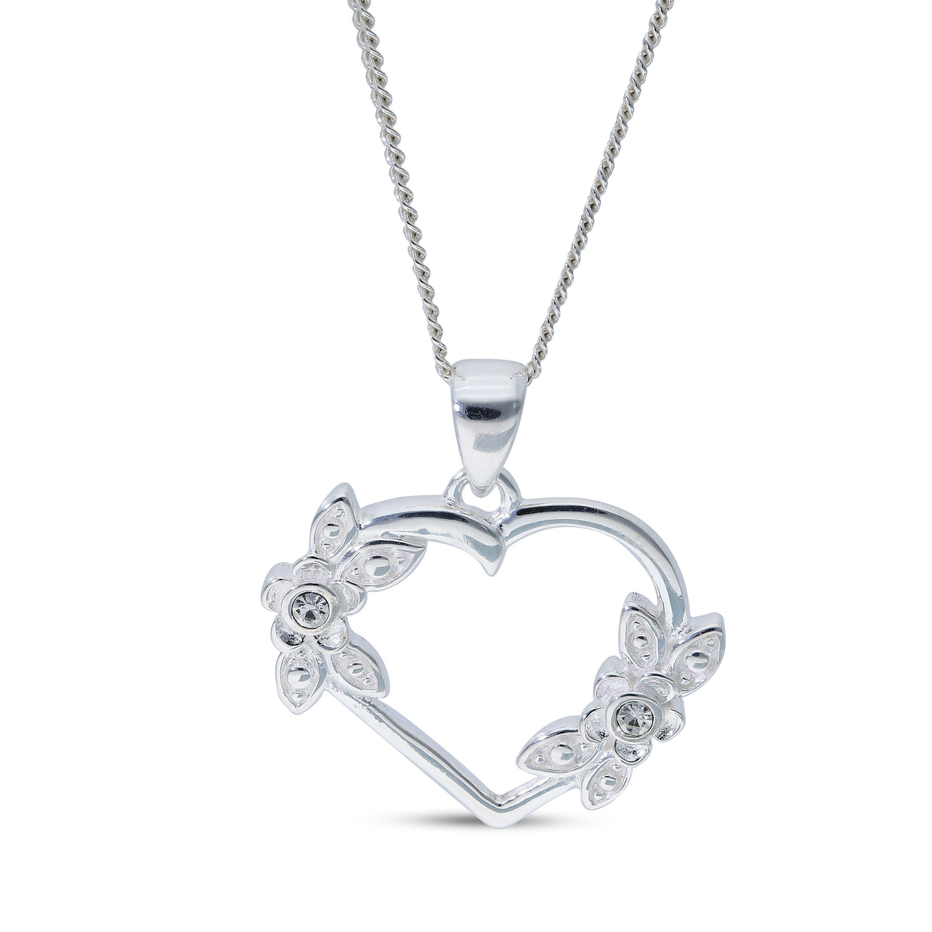 Silver - Be You - Sterling Silver CZ Forever In My Heart Pendant - 1