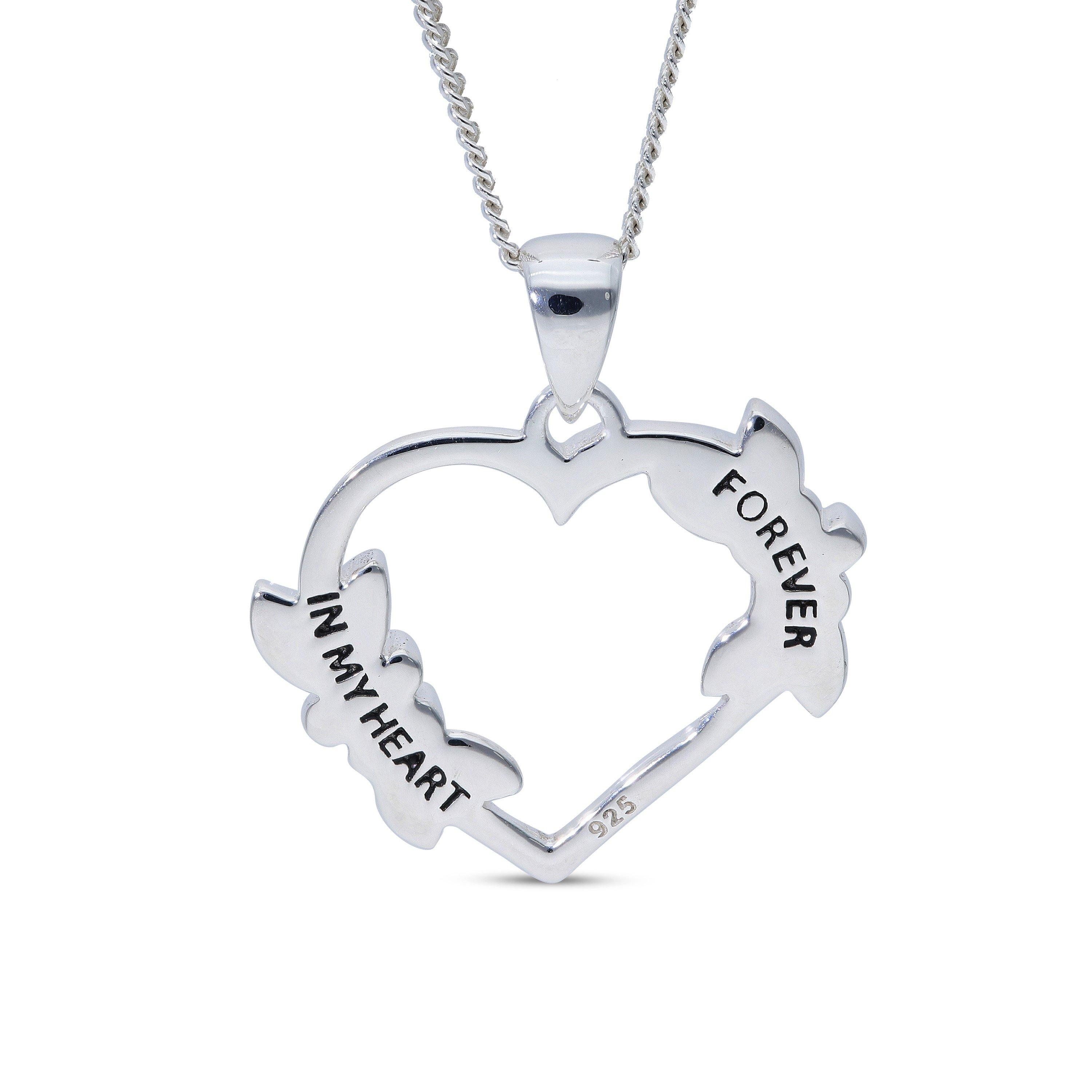 Silver - Be You - Sterling Silver CZ Forever In My Heart Pendant - 2