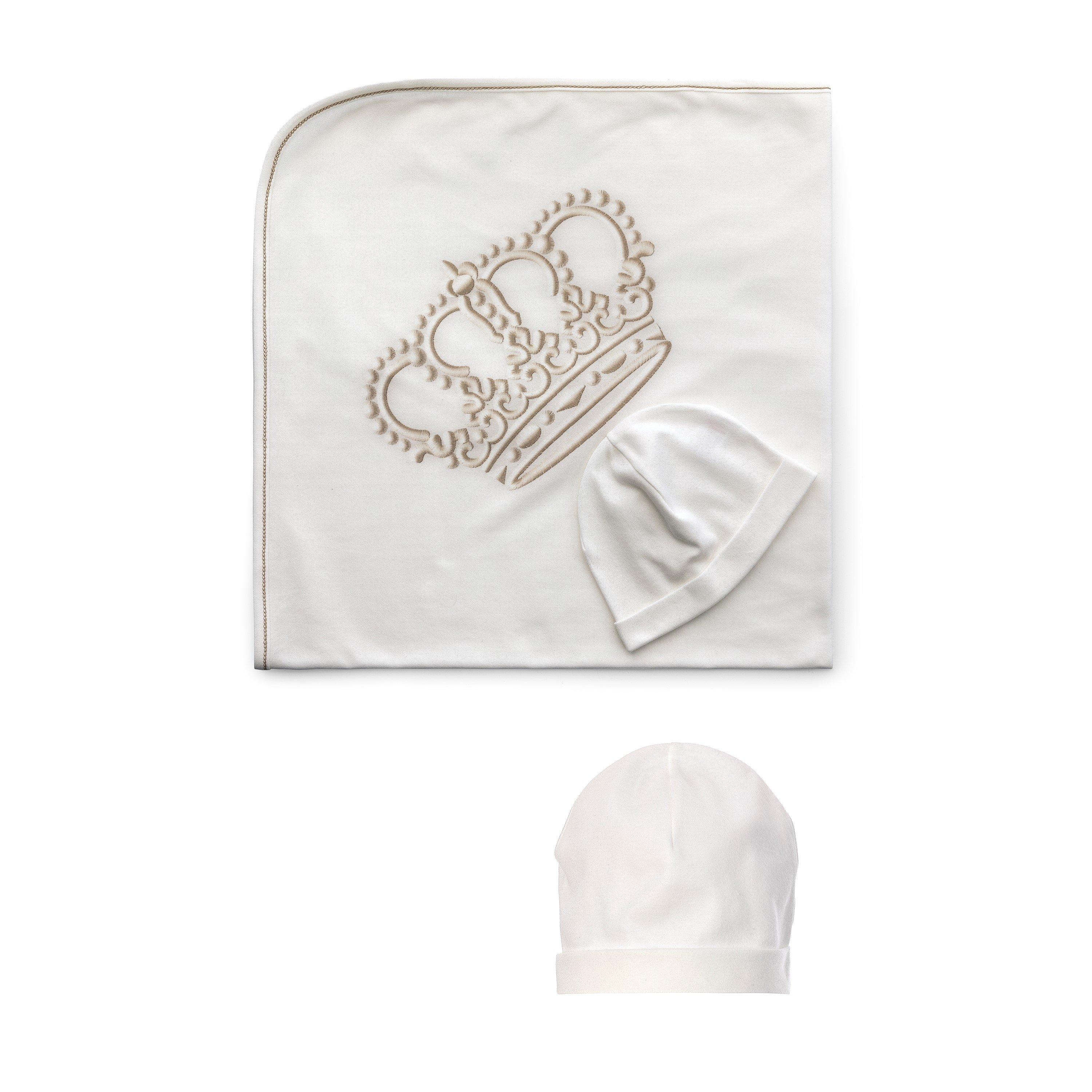 Sofija  Newborn Swaddling Baby Blanket - Ivory