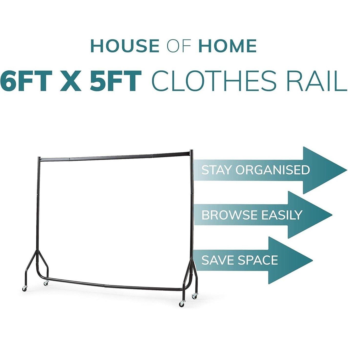 Black - House of Home - 6ft Long x 5ft Tall Quality Heavy Duty - 3