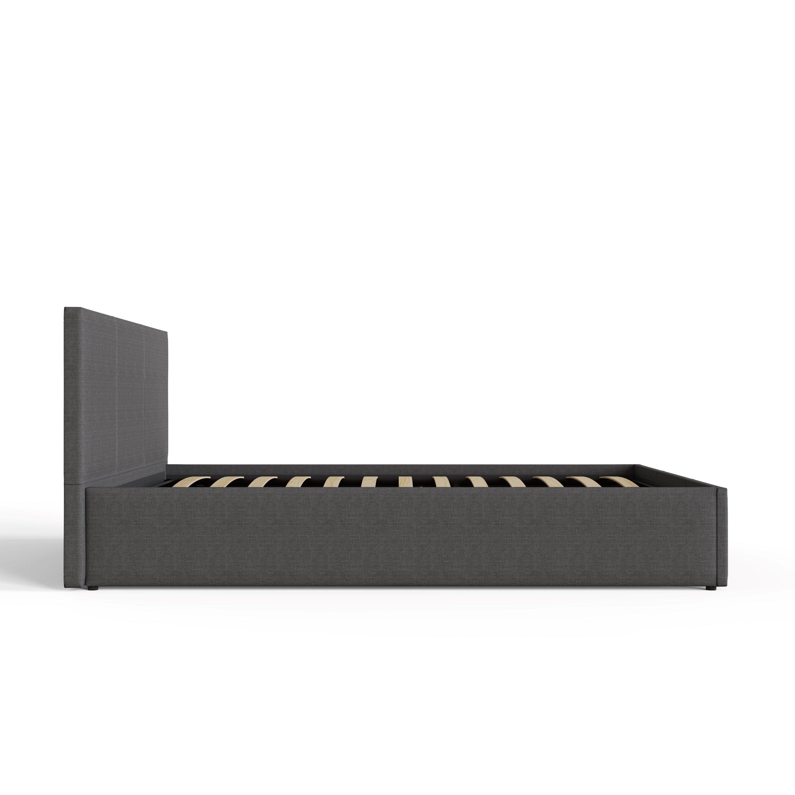 Grey - GFW - End Lift Ottoman Storage Bed 120cm with Mattress - 8