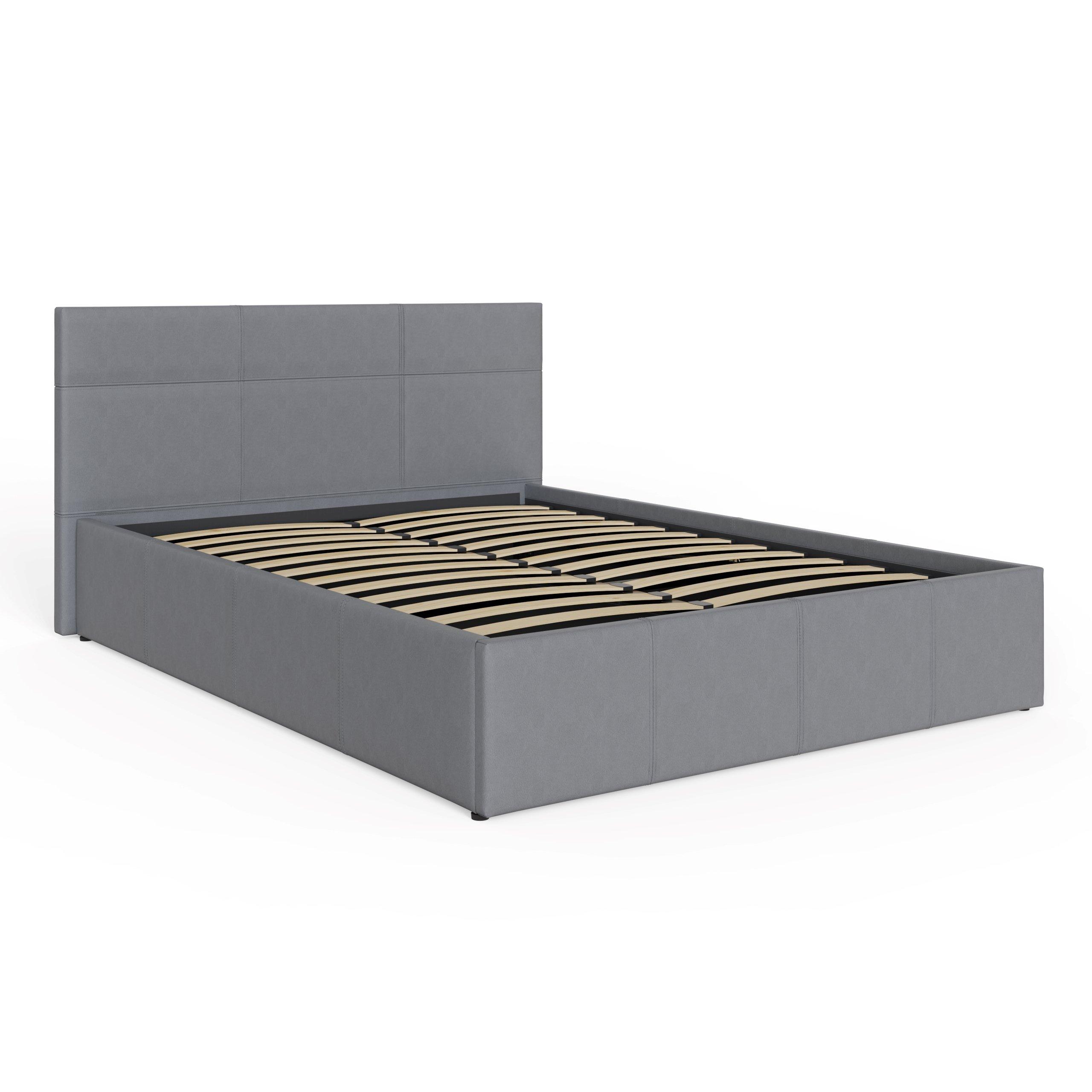Grey - GFW - End Lift Ottoman Storage Bed 120cm with Mattress - 4