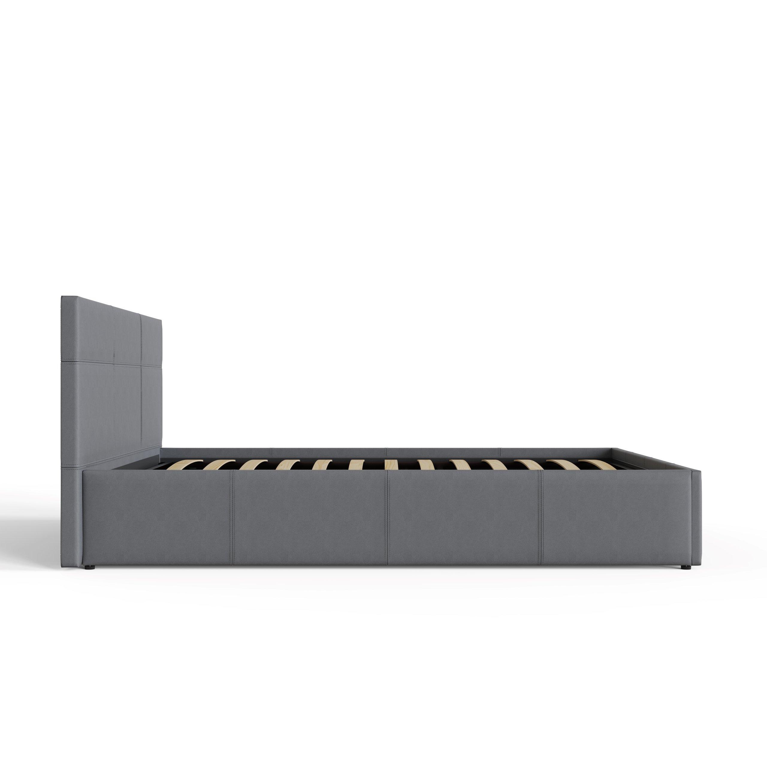 Grey - GFW - End Lift Ottoman Storage Bed 120cm with Mattress - 6