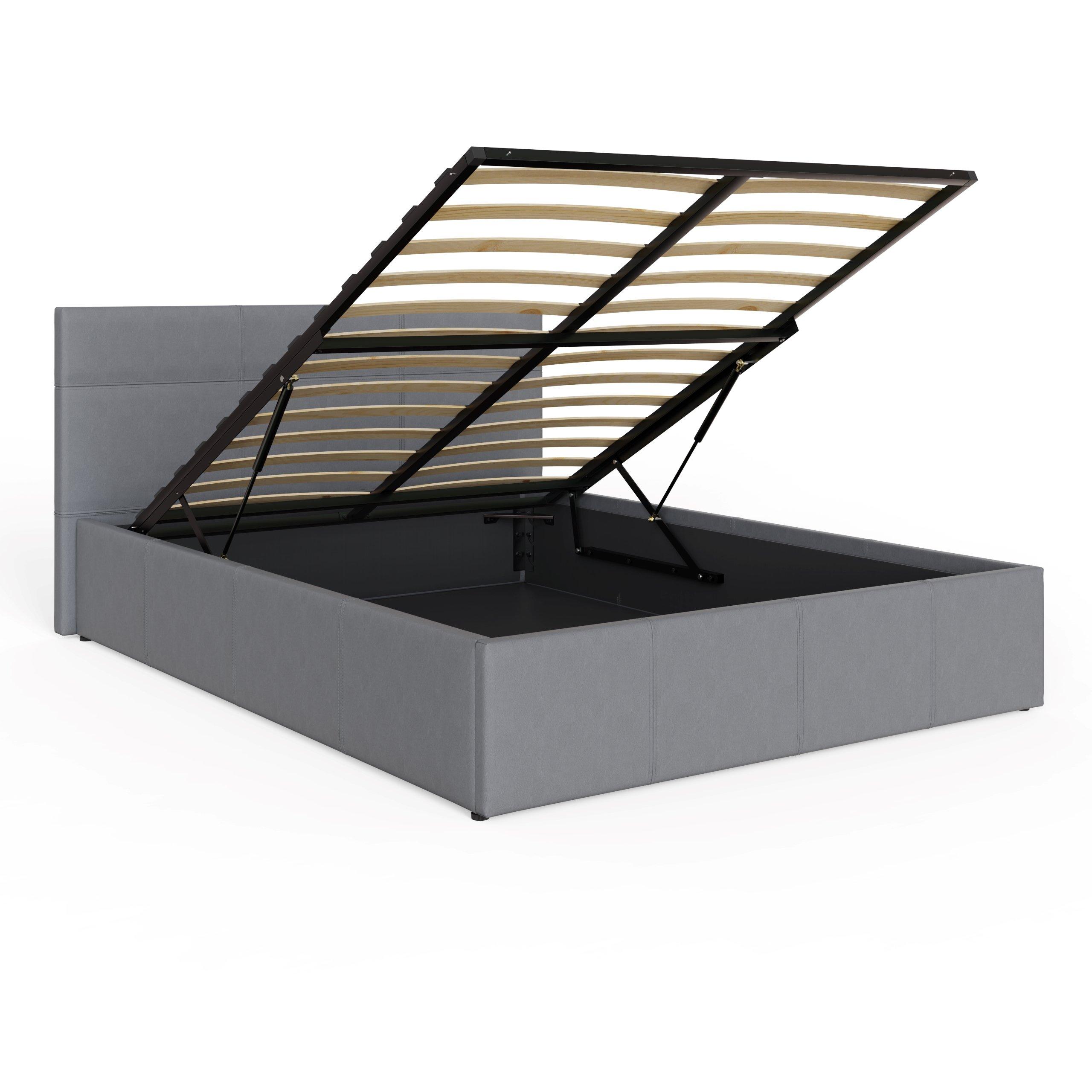 Grey - GFW - End Lift Ottoman Storage Bed 120cm with Mattress - 8