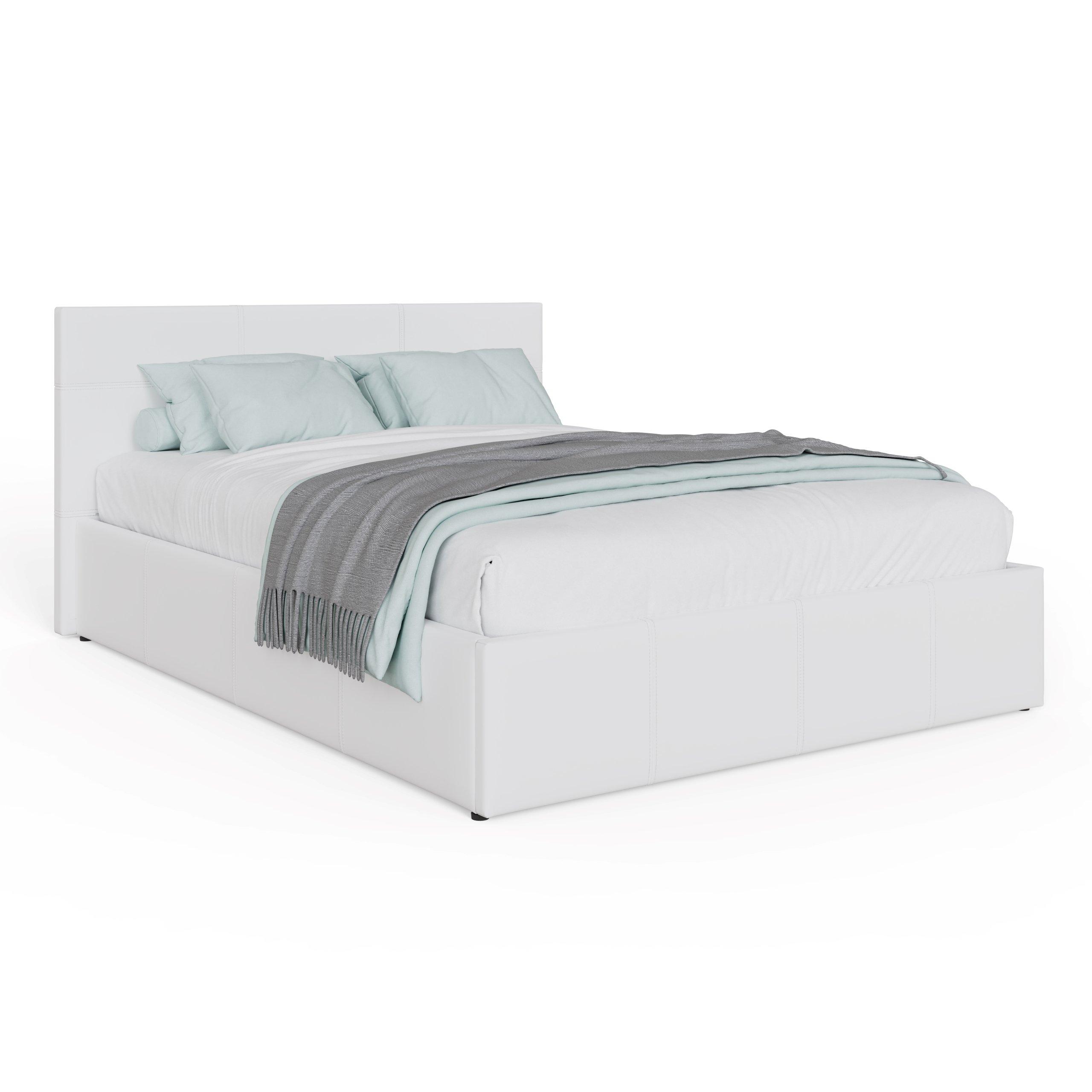 White - GFW - End Lift Ottoman Bed Faux Leather - 7