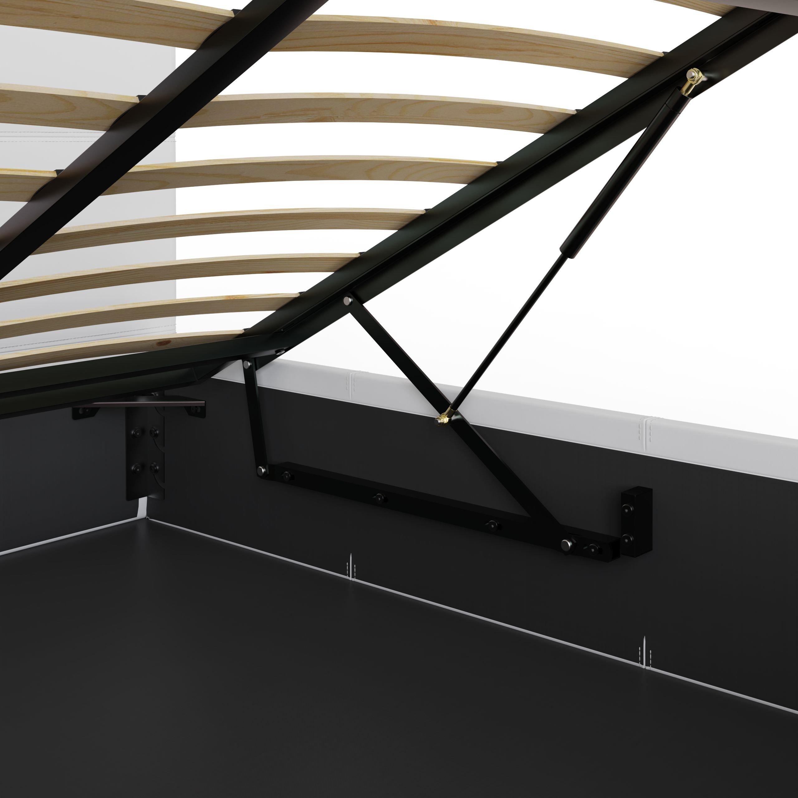 White - GFW - End Lift Ottoman Bed Faux Leather - 8