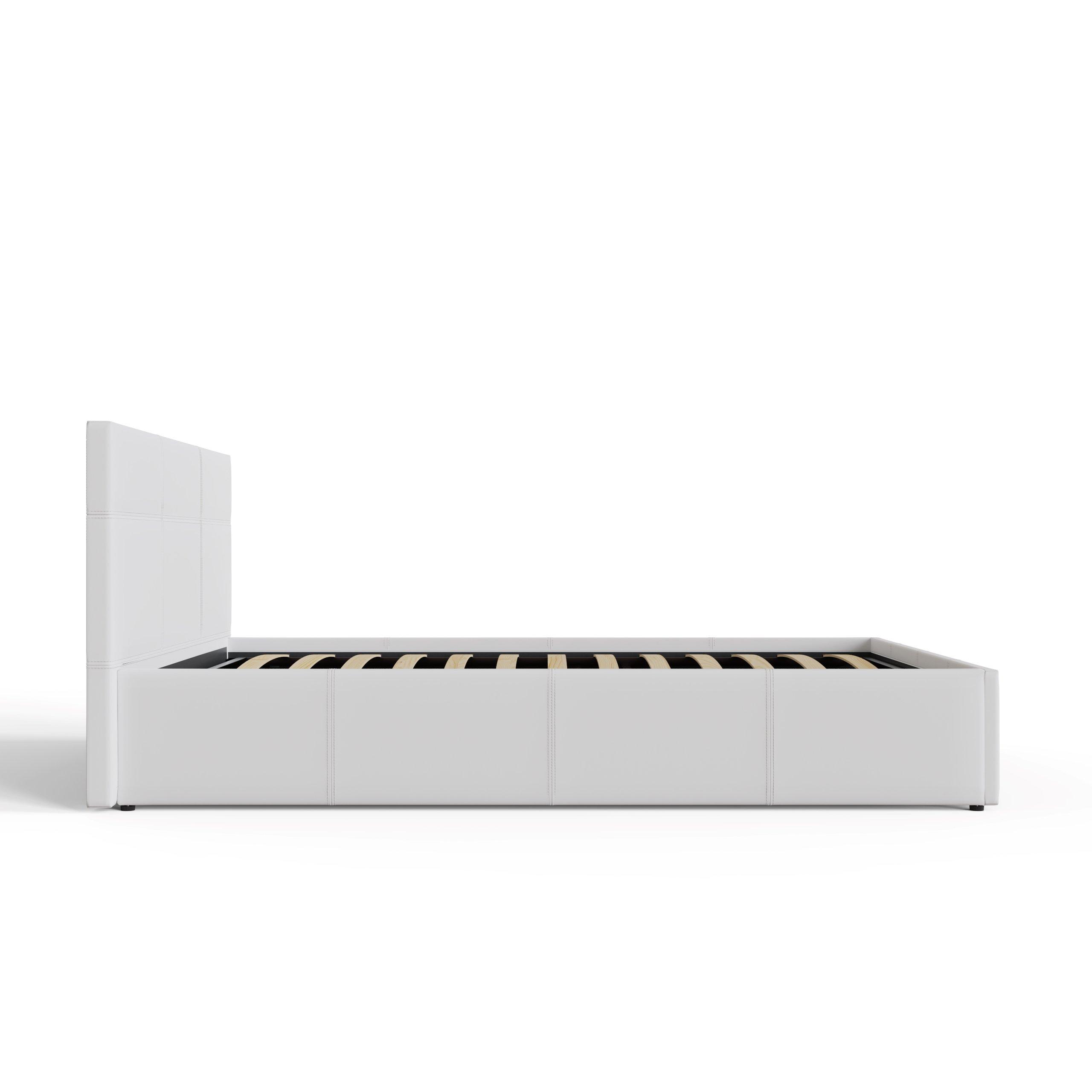 White - GFW - End Lift Ottoman Bed Faux Leather - 4