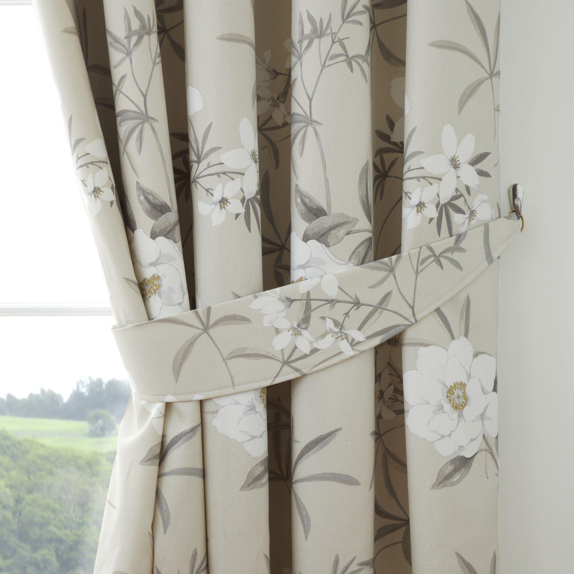 Natural - Dreams and Drapes - Eve Floral Pencil Pleat Curtains in Natural - 4