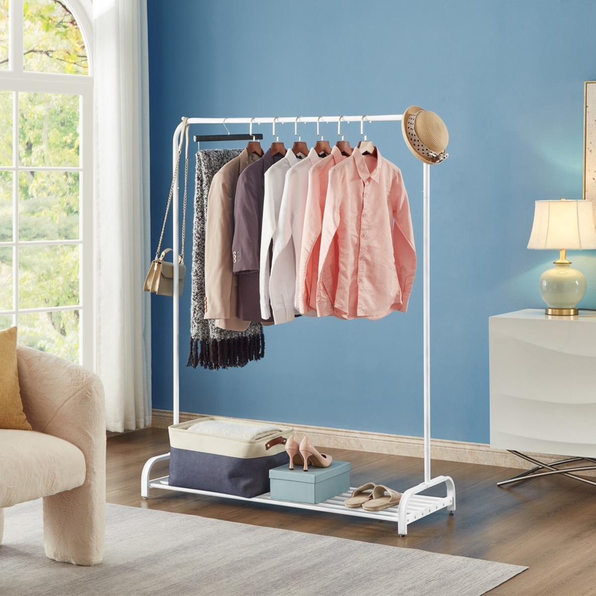 House Of Home  Clothes Rail Garment Rack With Shoe Storage Shelf - Black