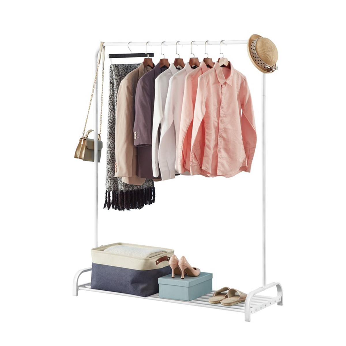 Black - House of Home - Clothes Rail Garment Rack With Shoe Storage Shelf - 2