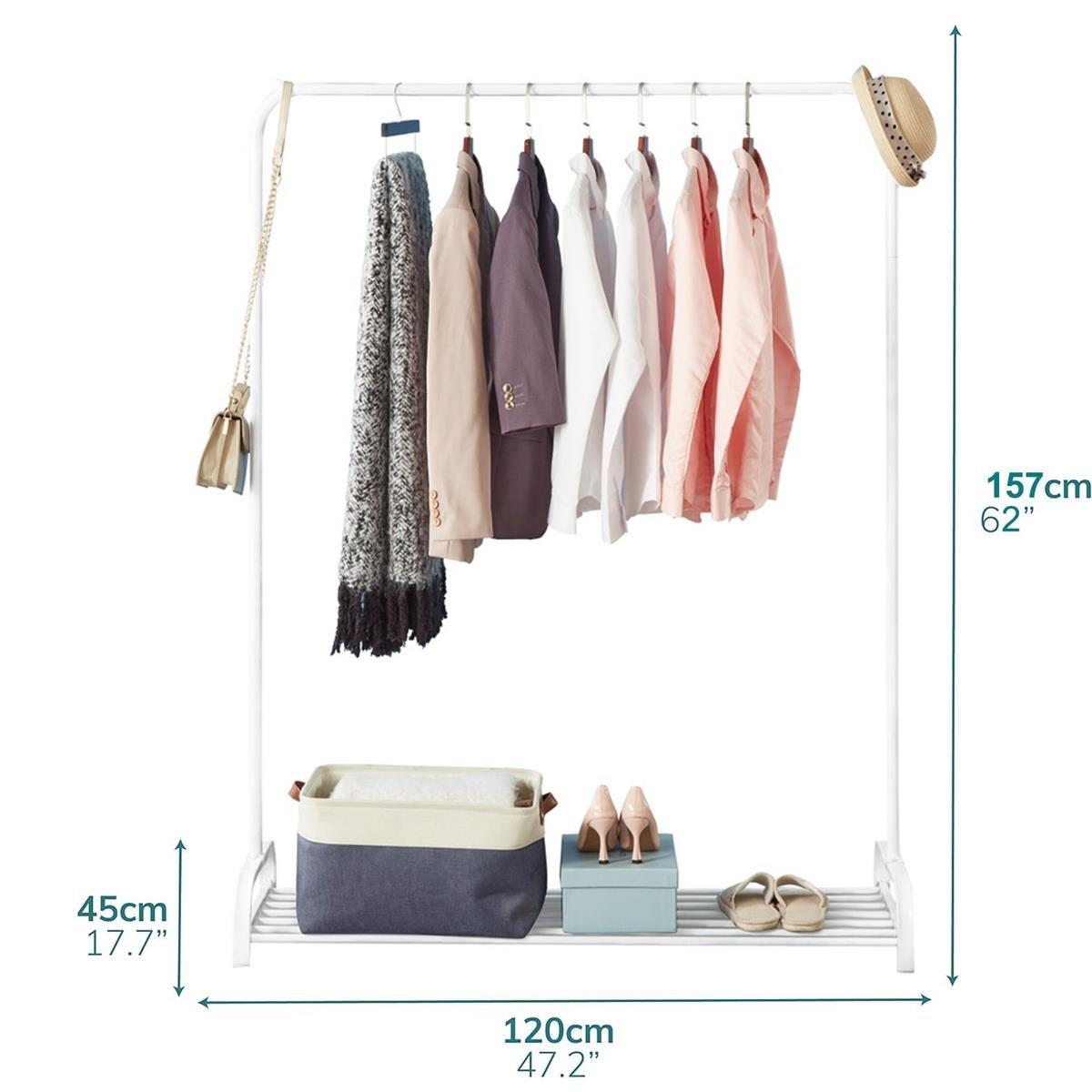 Black - House of Home - Clothes Rail Garment Rack With Shoe Storage Shelf - 4