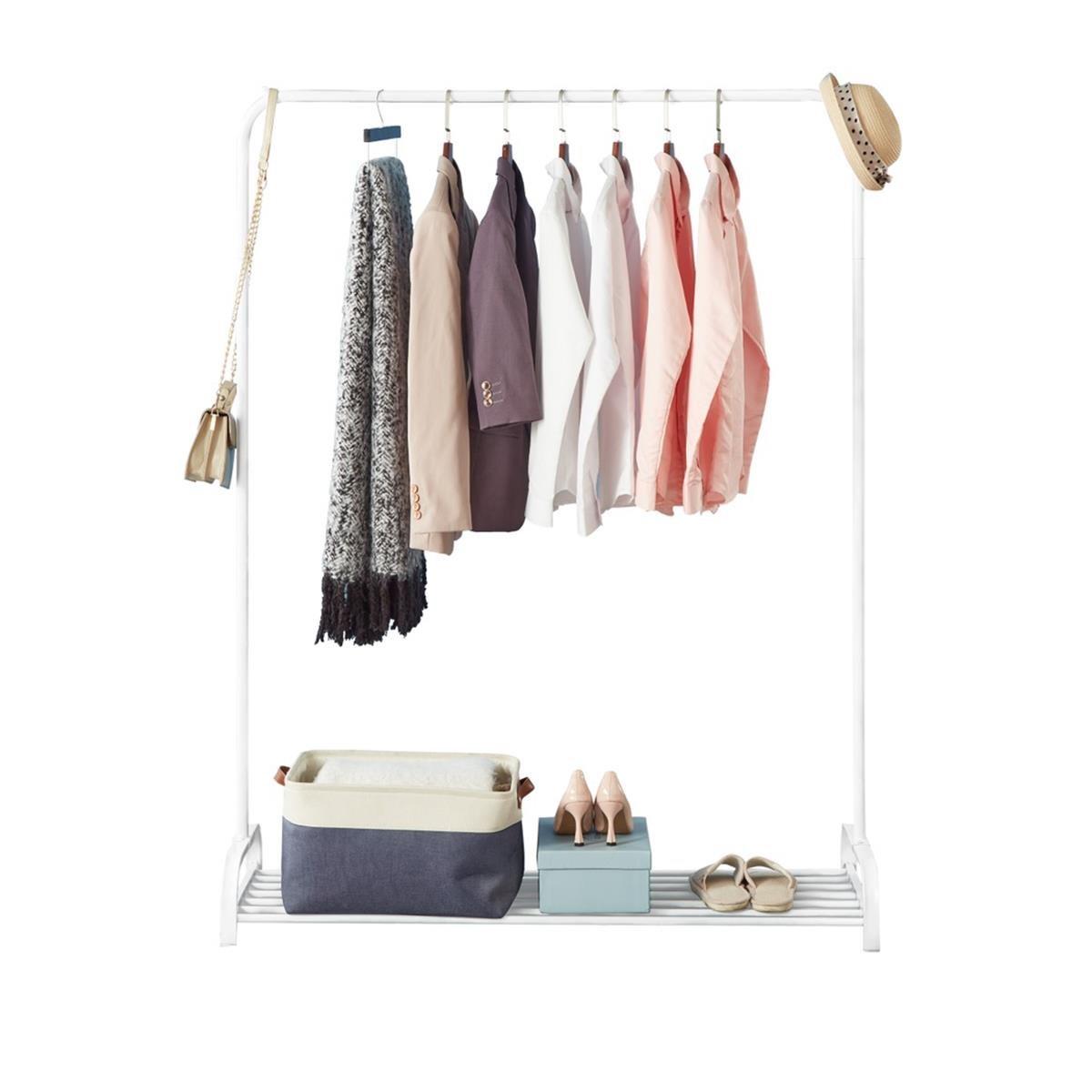 Black - House of Home - Clothes Rail Garment Rack With Shoe Storage Shelf - 5