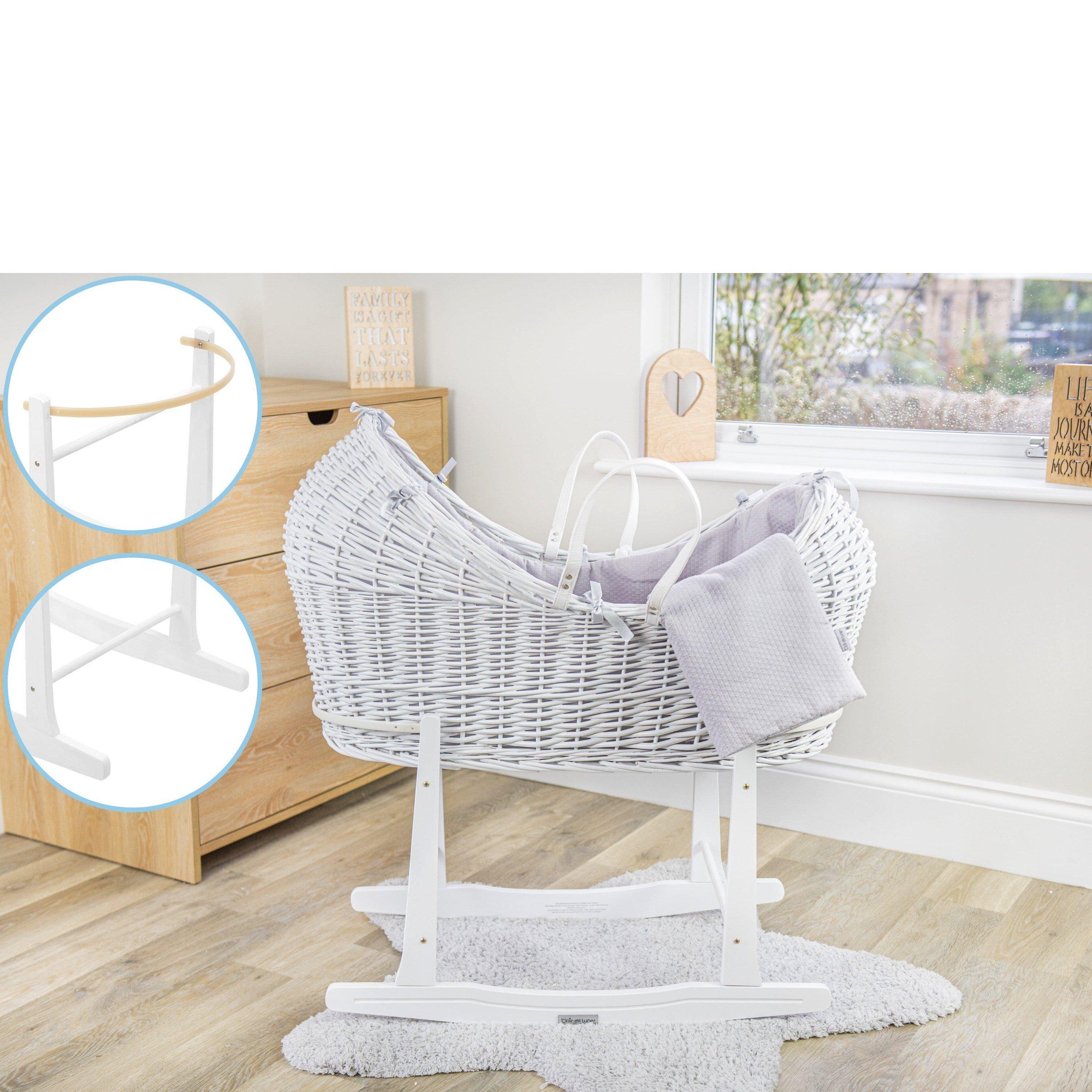 White - Clair De Lune - Clair de Lune Rocking Moses Basket Stand - 3