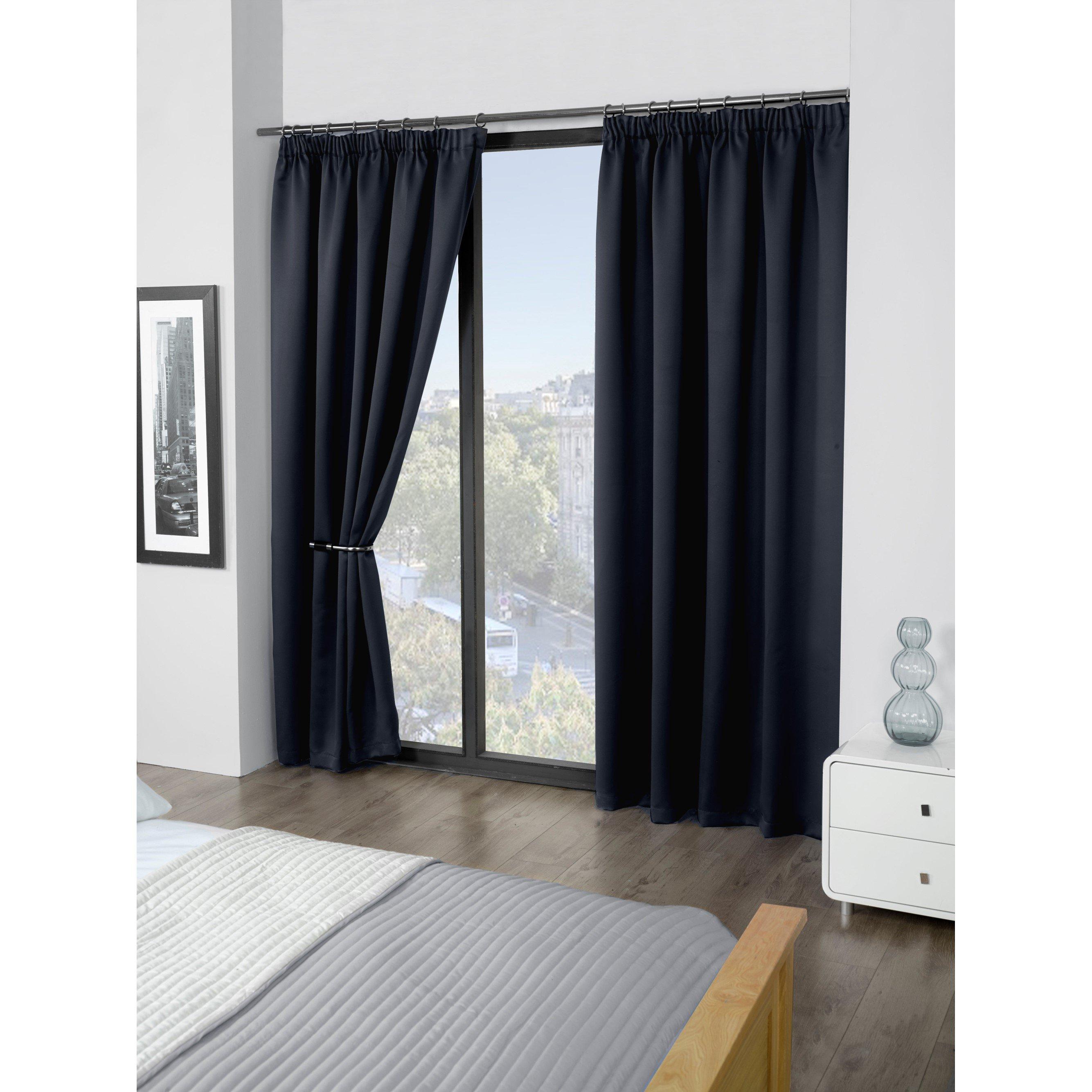 Cali -Woven Thermal Blackout Pencil Pleat Curtains