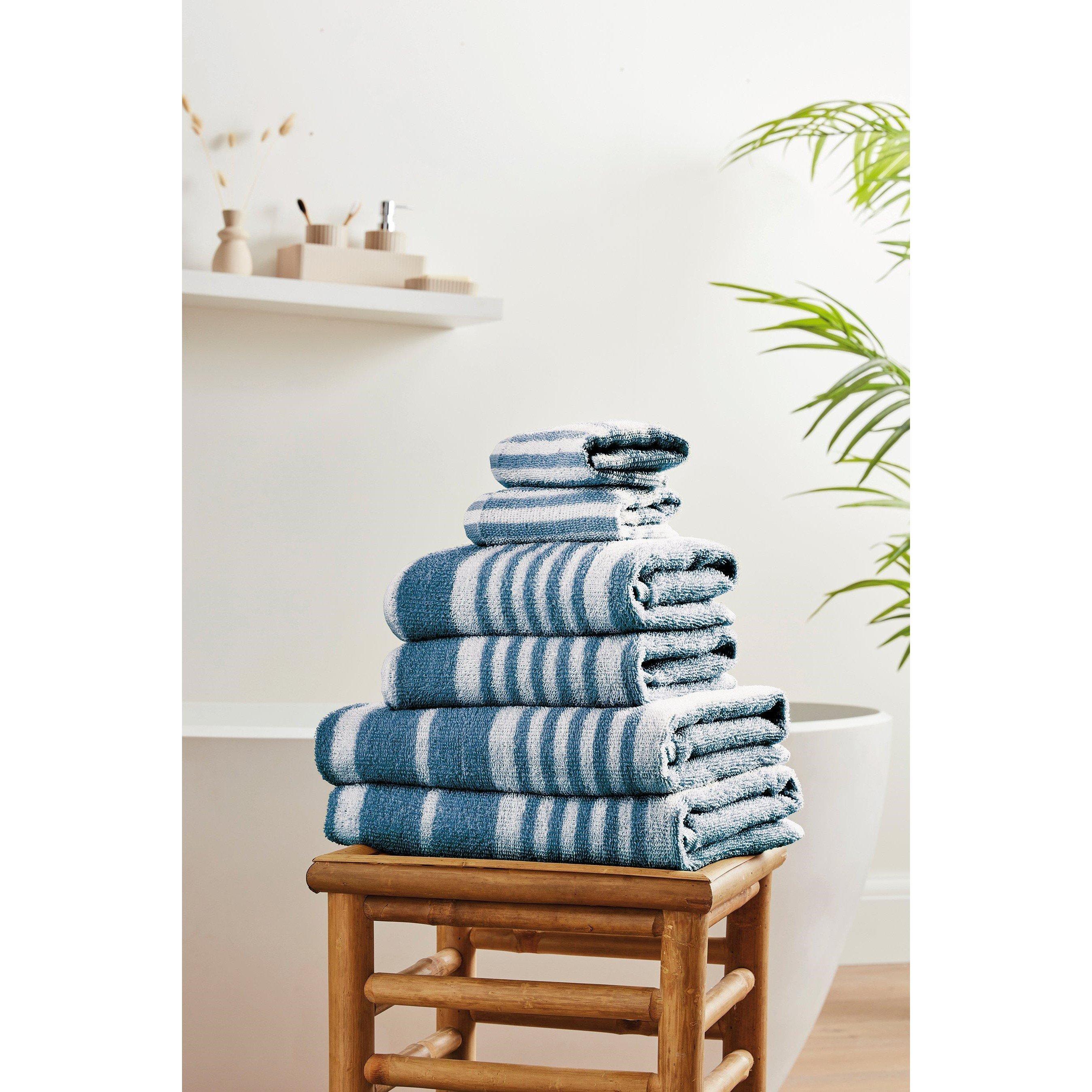 Denim - Homelife - 6 Piece Stripe Towel Bale